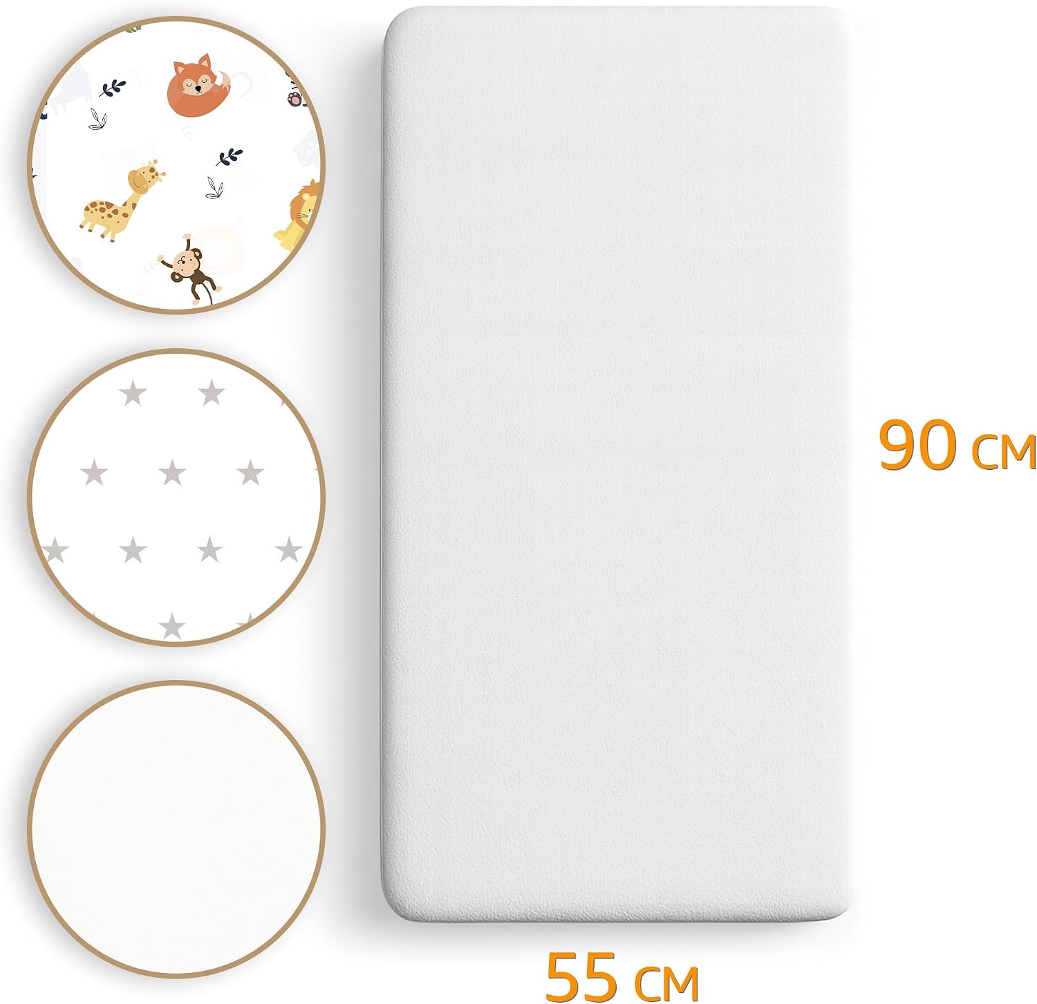 Detalle 2 de Spannbettlaken Baby 55 x 90 cm 3er-Set