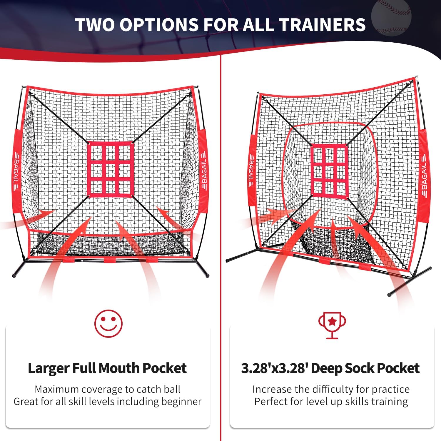 Thumbnail 6 de BAGAIL Baseball Practice Net, 7 x 7 ft