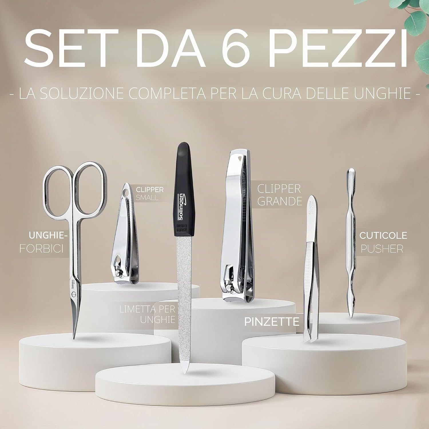 Thumbnail 2 de Solingen Set Manicure da Uomo e Donna – Kit Professionale 6 Pezzi con Custodia da Viaggio