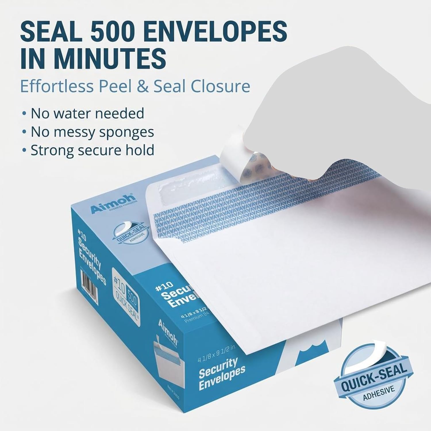 Detalle de Aimoh 34300 #6 3/4 Security Envelopes, Self-Seal, No Window, 300 Count