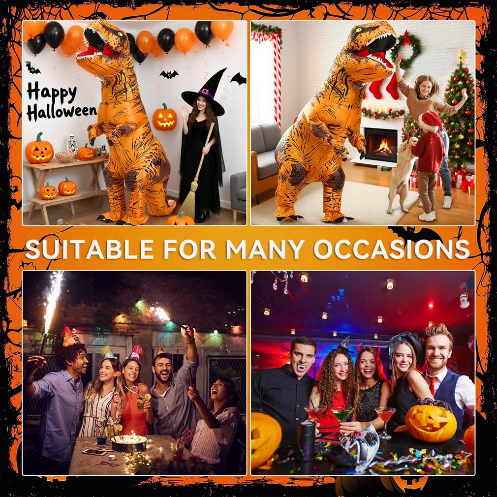 Thumbnail 6 de JASHKE Inflatable T-Rex Dinosaur Costume for Adults (Blow-up Dino Suit)