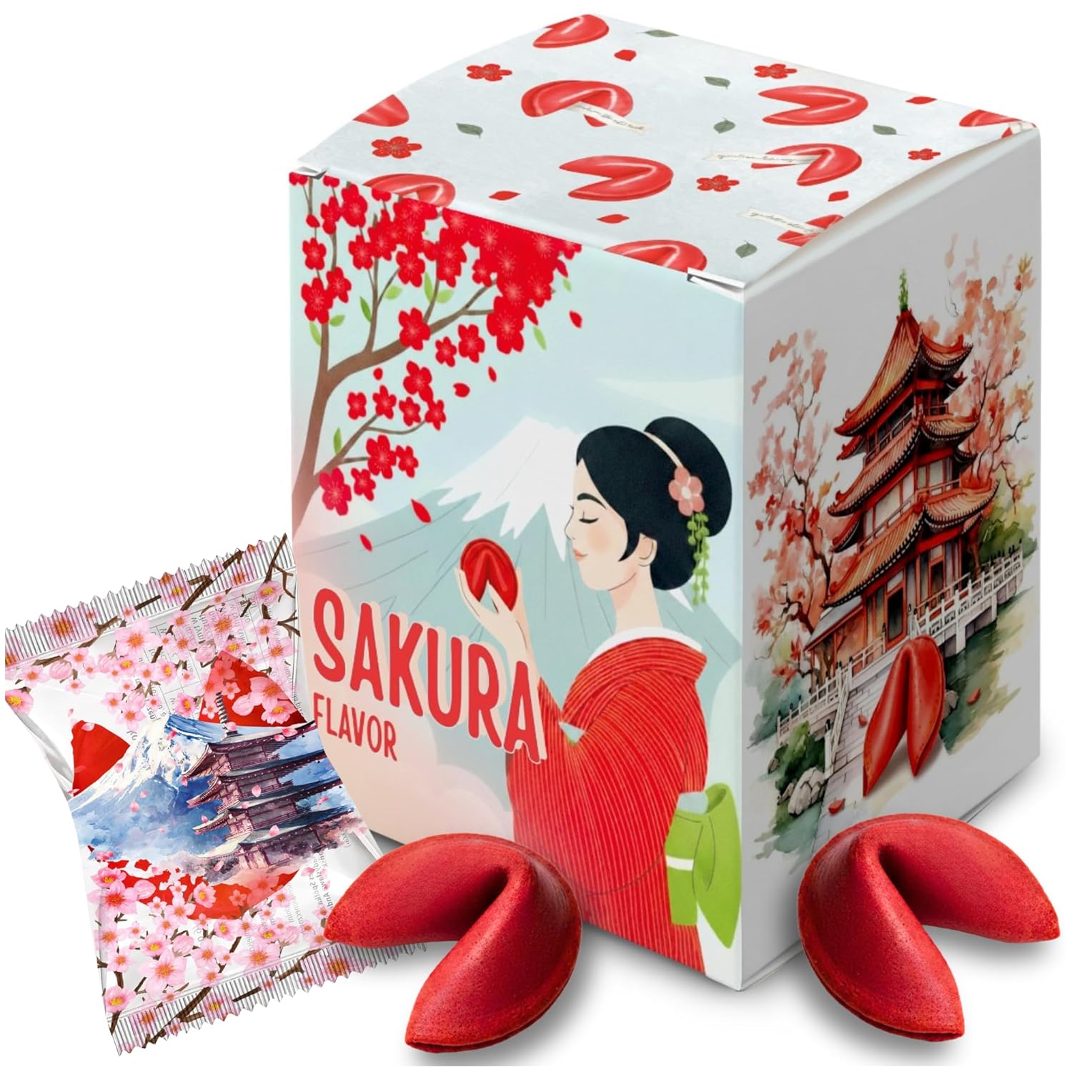 Glückskekse Einzeln Verpackt – Sakura Geschmack, 15 Stück