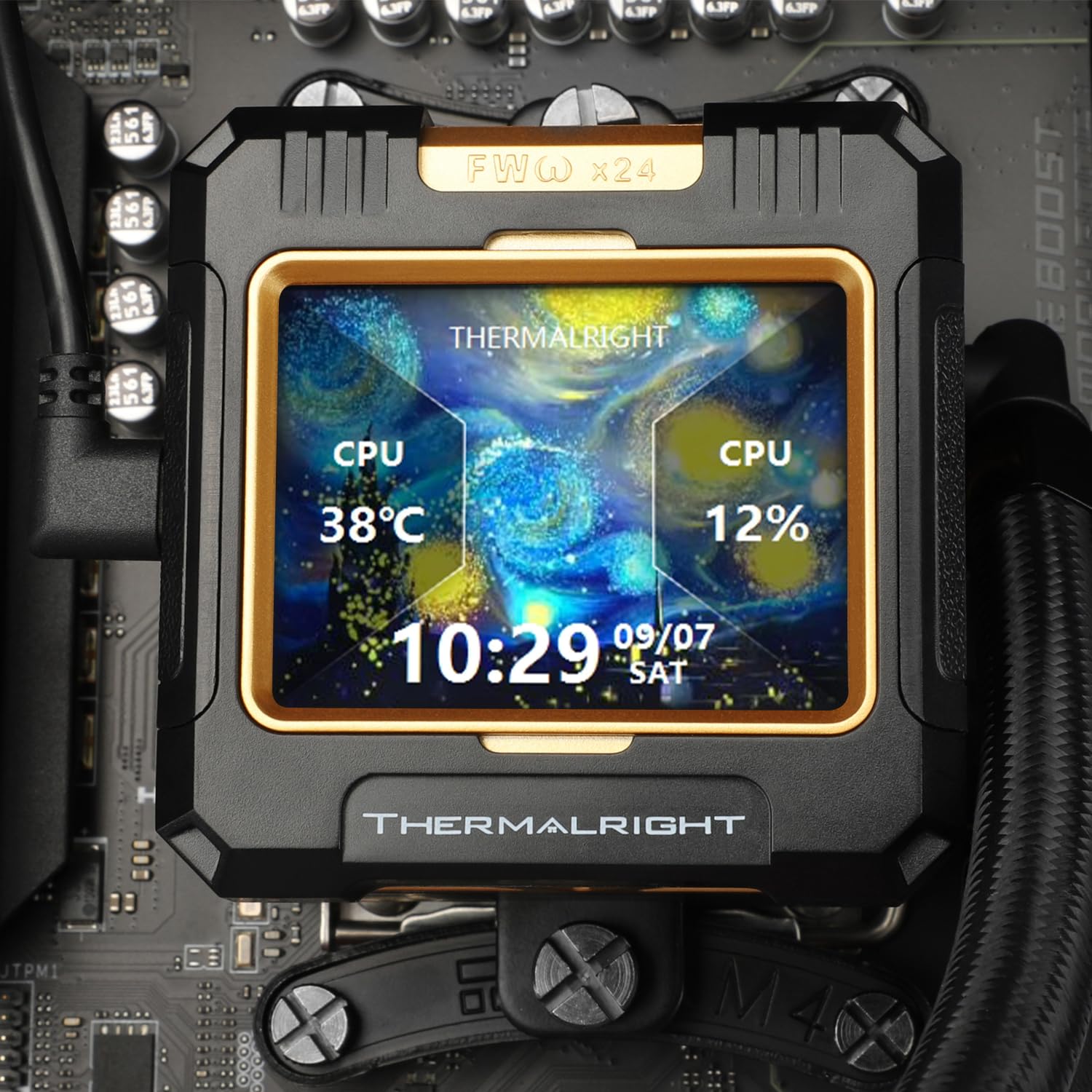 Detalle 2 de Thermalright TR FW 360 Schwarz ARGB CPU-Wasserkühlung – 360 AIO mit 2,4-Zoll IPS LCD Display