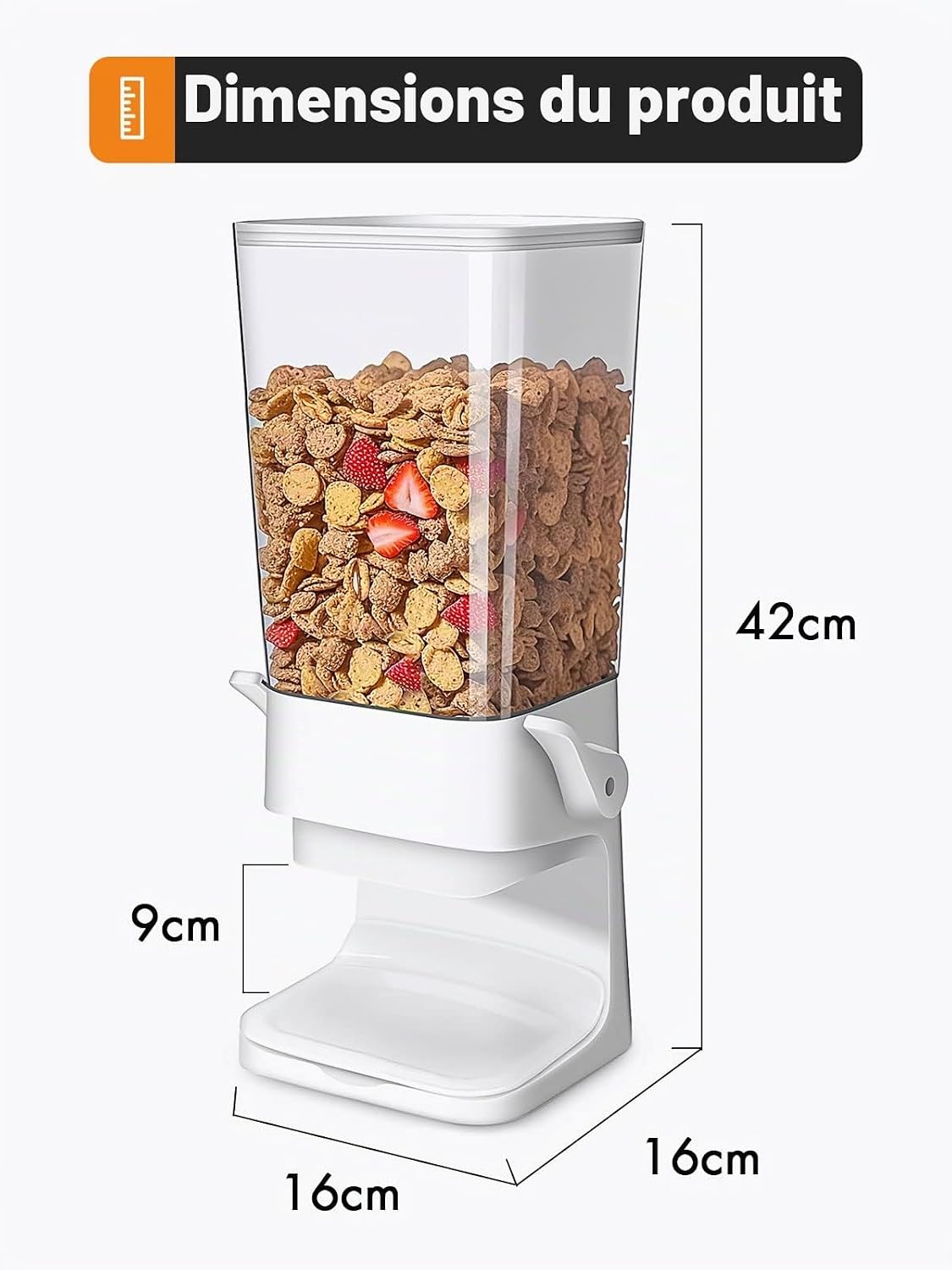 Thumbnail 4 de Tokokimo Blanc granendispenser, set van 2 in wit met bediening via hendel