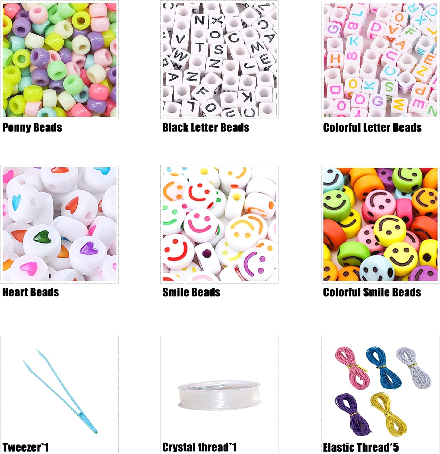 Detalle de LIS HEGENSA Pony Bead Kit, 1,000+ Pieces