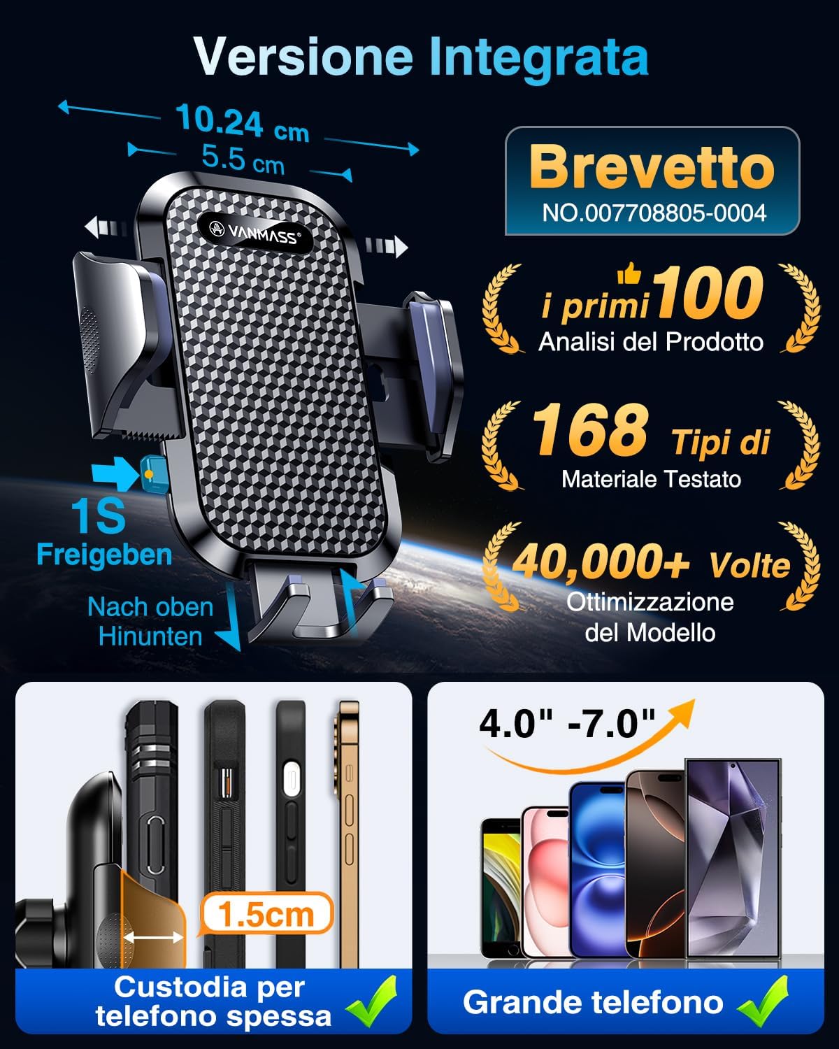 Thumbnail 4 de VANMASS 2025 Supporto per Telefono Auto 360°