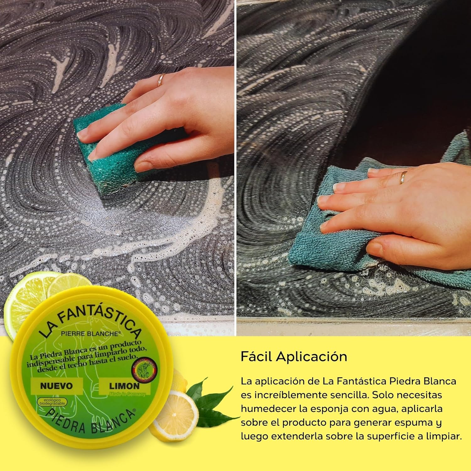 Thumbnail 5 de La Fantástica Piedra Blanca (600 g) | Arcilla Limpieza + Esponja🧽