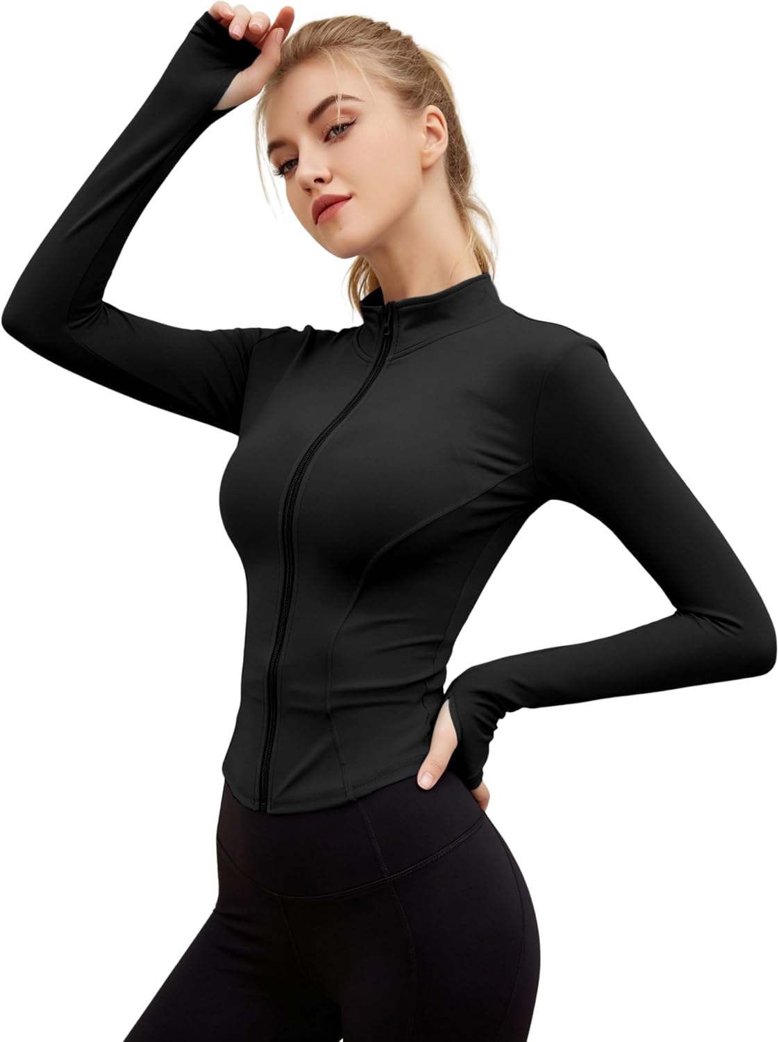 Imagen de Lviefent Women's Lightweight Full Zip Running Track Jacket with Thumb Holes en OfertitasTOP