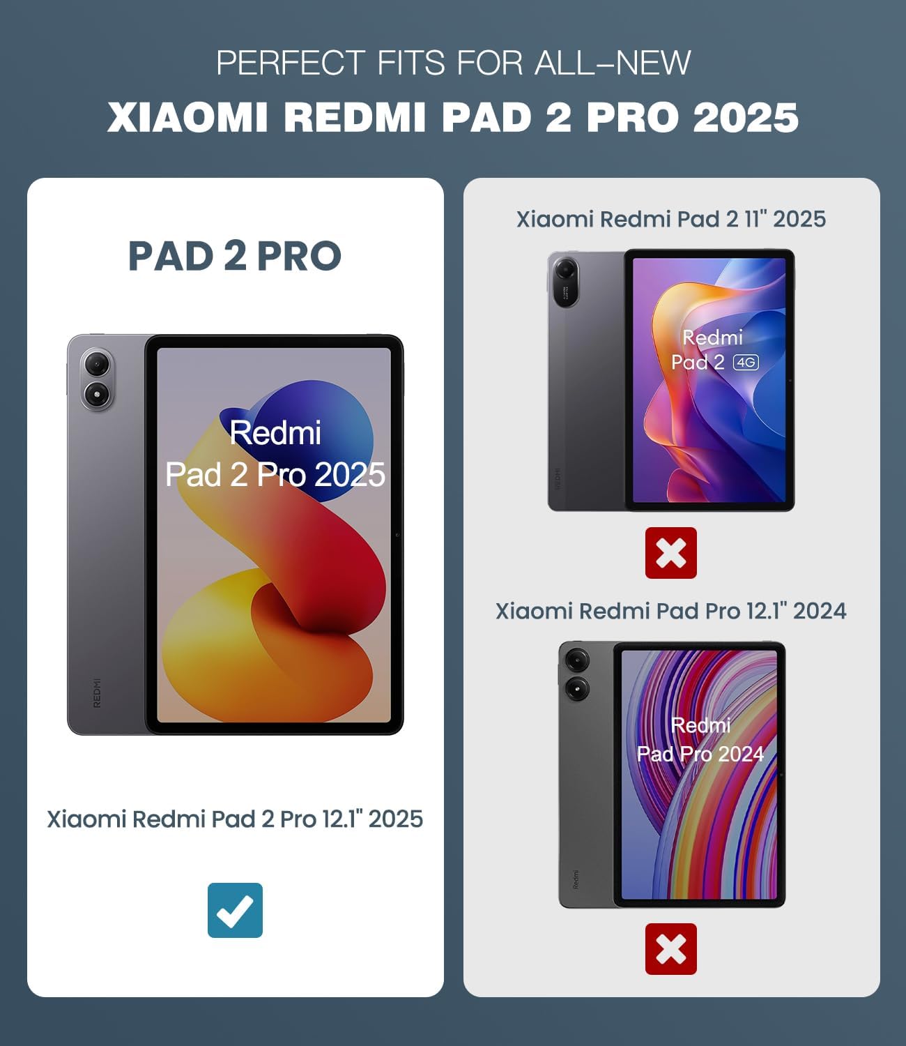 Thumbnail 1 de TiMOVO Hülle für Xiaomi Redmi Pad 2 Pro 12,1 Zoll (2025) – schlanke Schutzhülle mit Ständer, Auto-Schlaf/Wach
