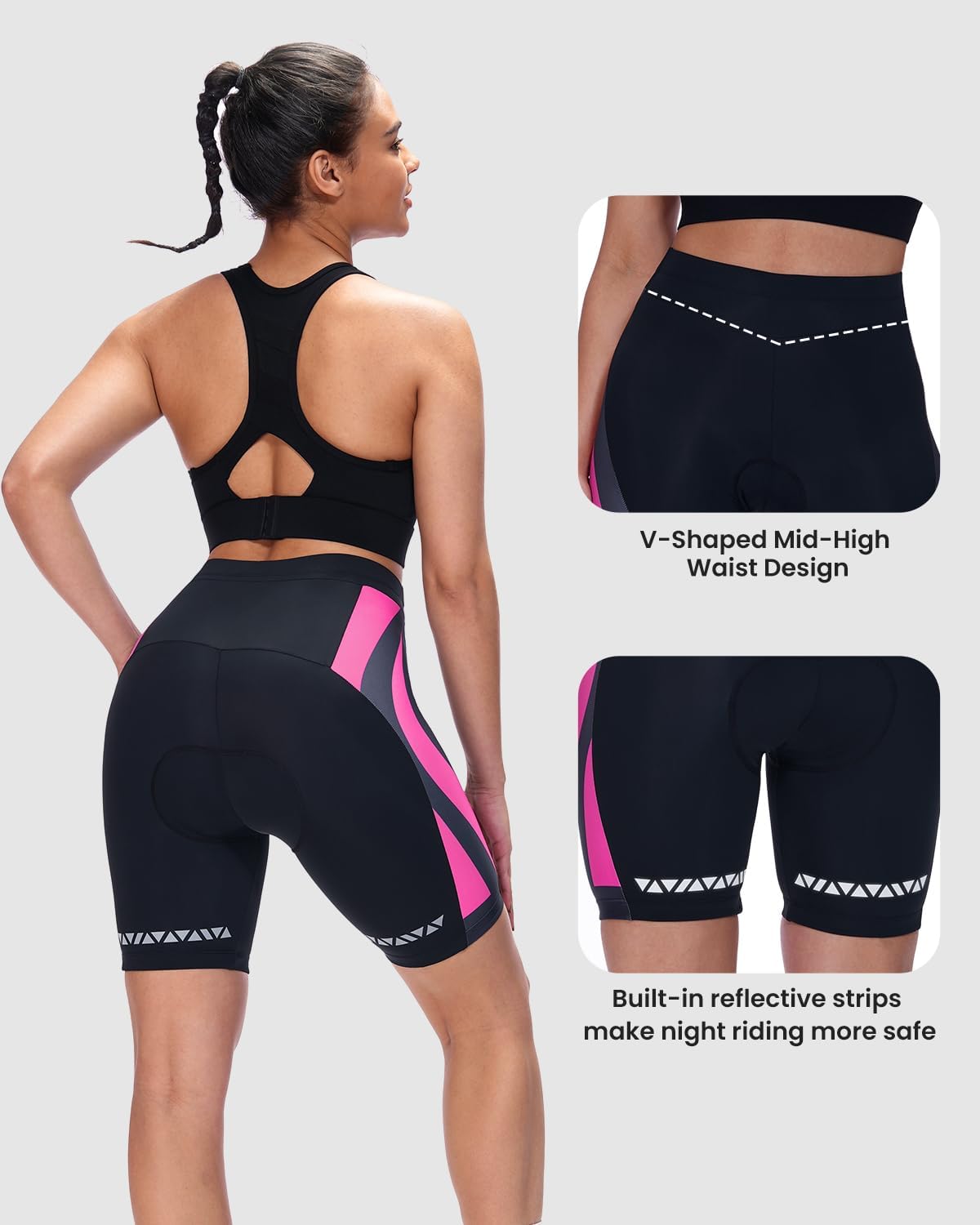 Thumbnail 4 de Sportneer Pantaloncini da Ciclismo da Donna con Imbottitura 4D – Comfort, Traspiranti e Antiscivolo