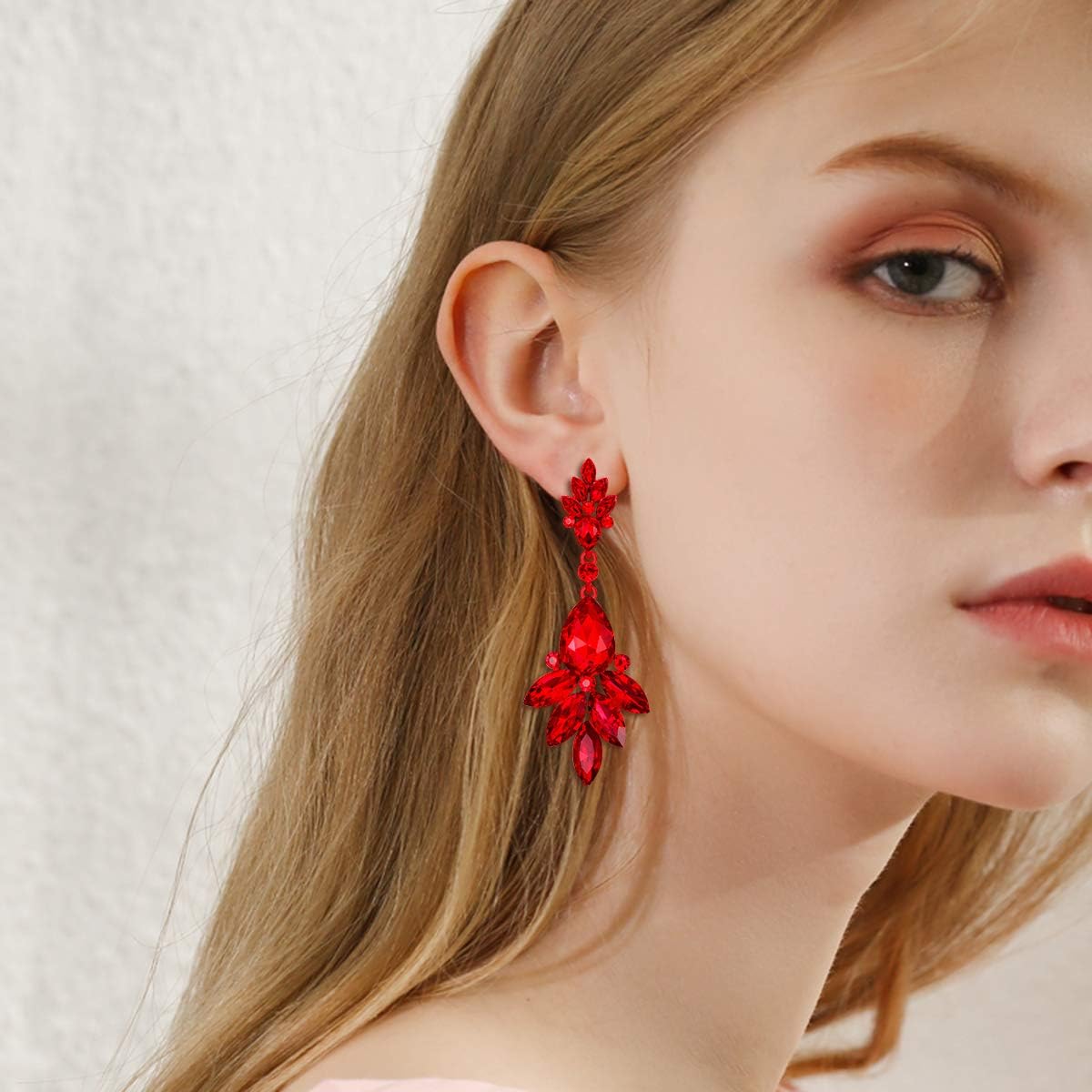Detalle de EVER FAITH Boucles d'Oreilles Pendant Femme - Goutte d'Eau en Cristal Autrichien