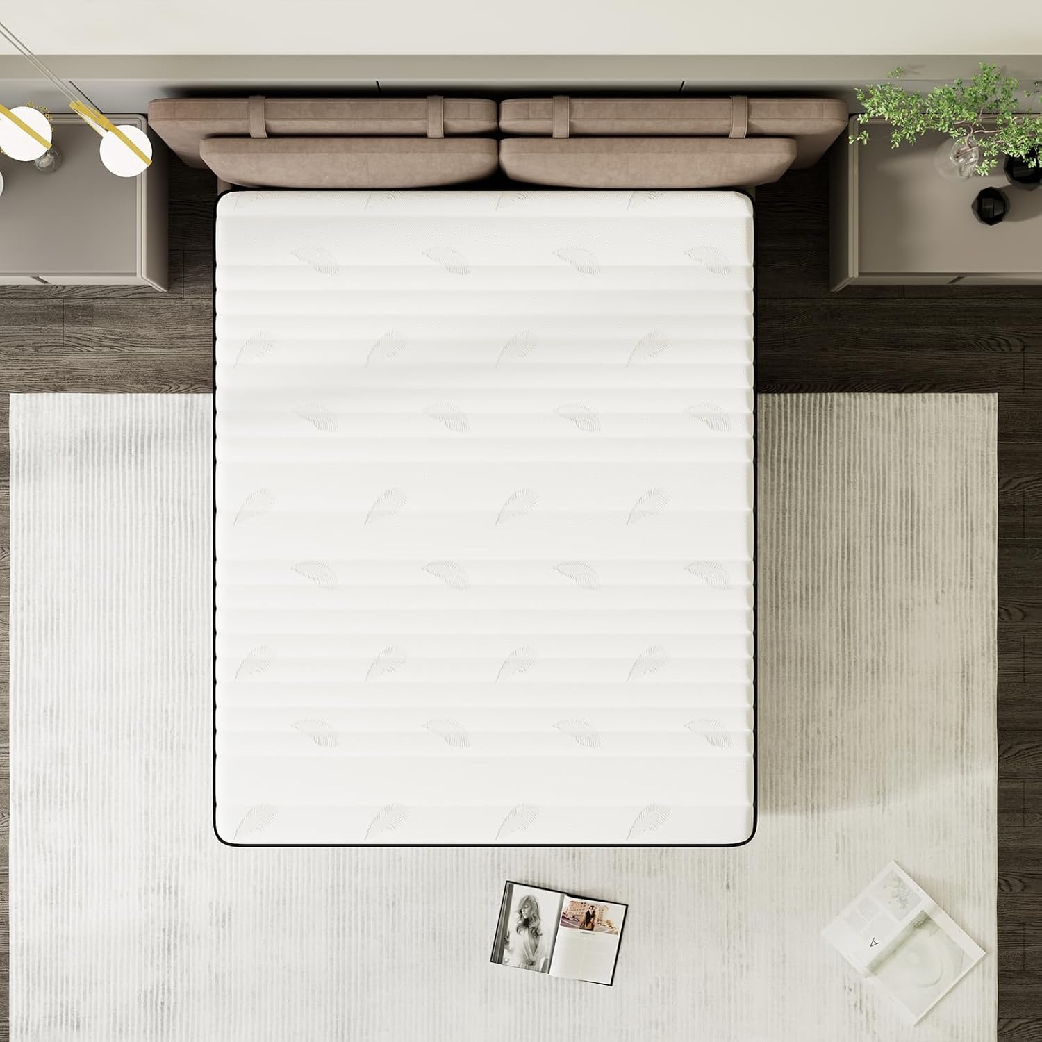 Thumbnail 6 de Swbvs BG 12QU-CA Queen Hybrid Mattress, 12-Inch Memory Foam, Pillow Top