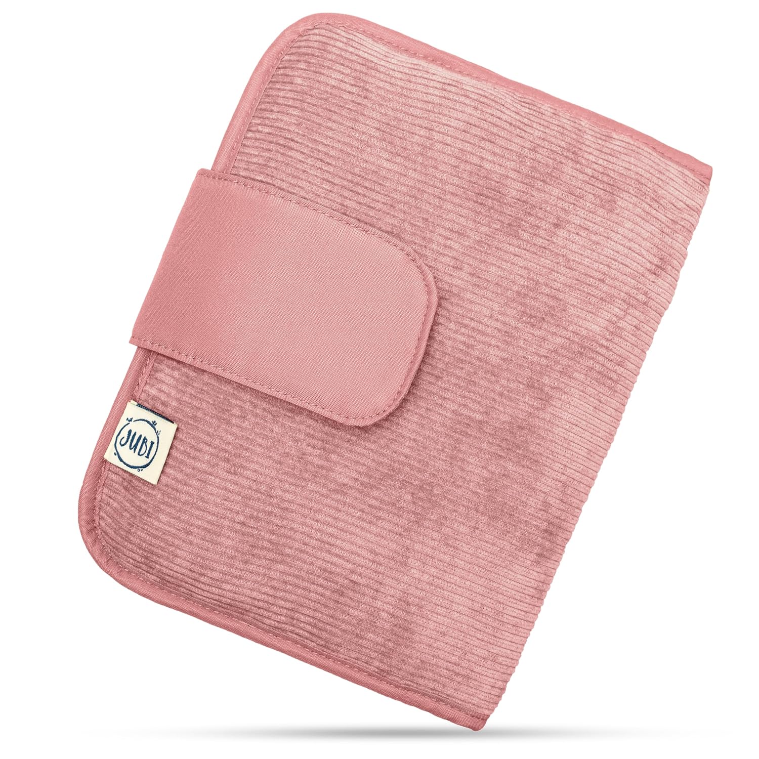 Detalle de Jubi Windeltasche mit Wickelunterlage – Kompakte Begleiterin für unterwegs in Cord Pink (Klettverschluss)