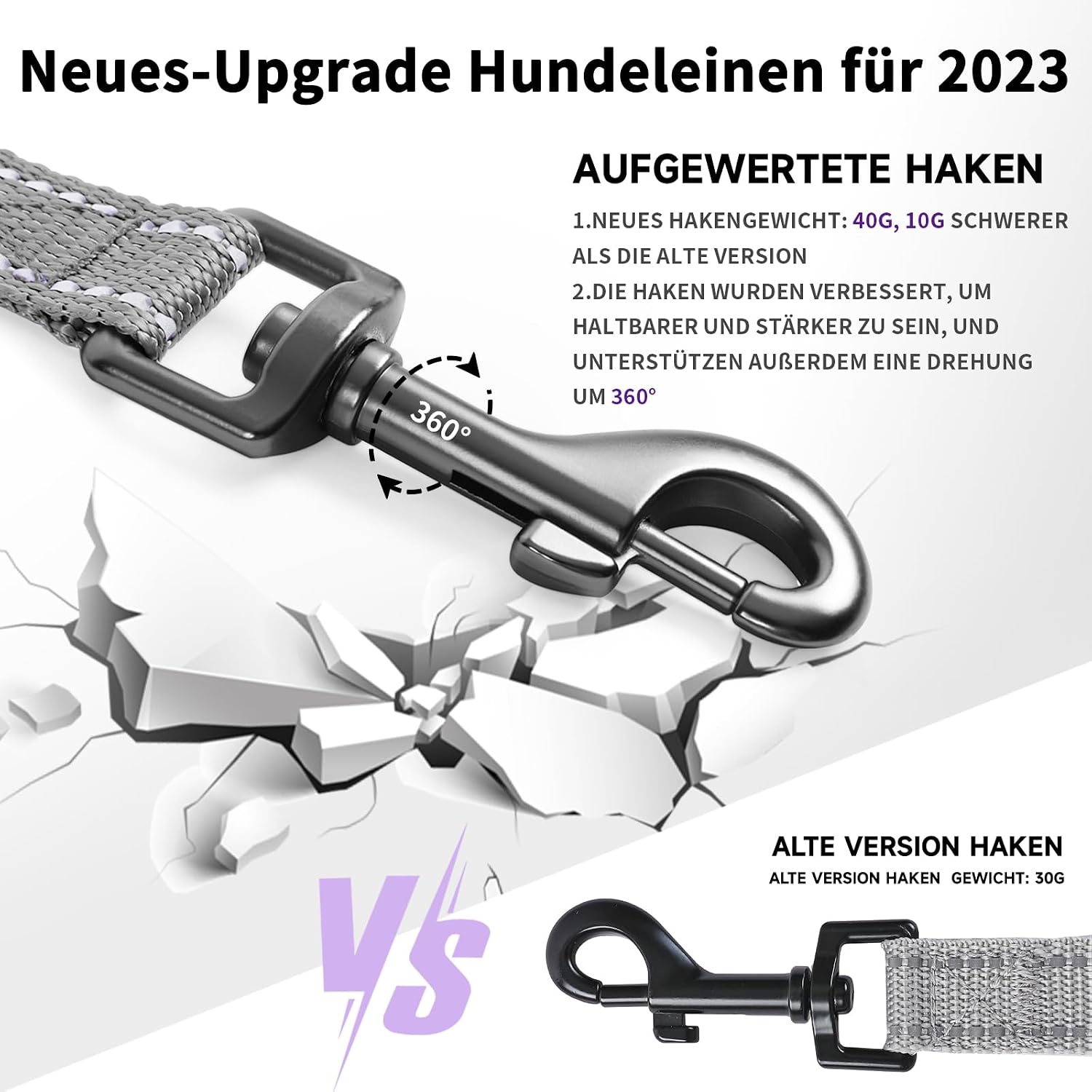 Detalle de Demigreat Schleppleine für Hunde – 3 m bis 20 m, reflektierend, gepolsterter Griff