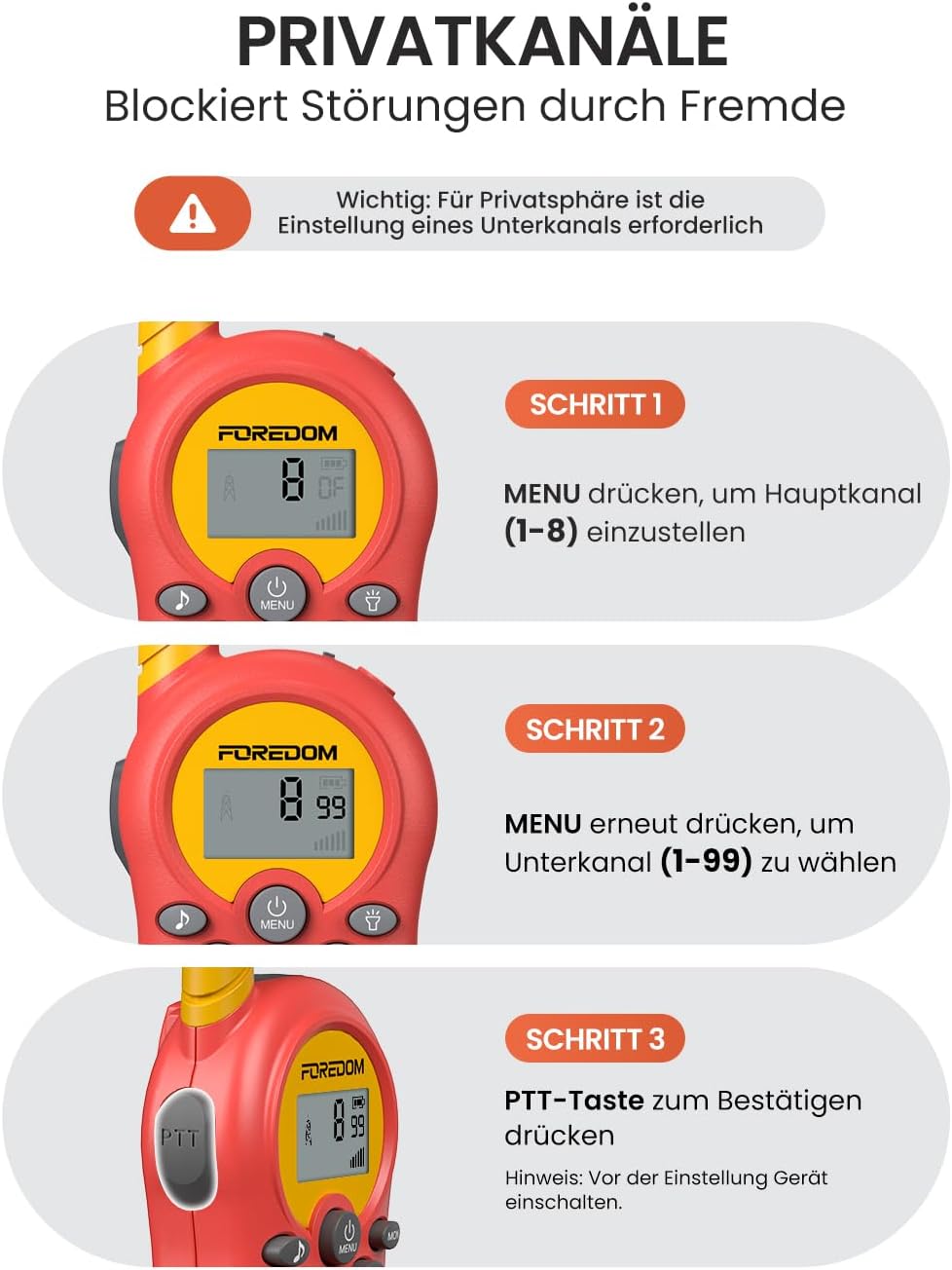 Thumbnail 4 de FOREDOM Walkie Talkies Kinder 3 km Reichweite đĄ