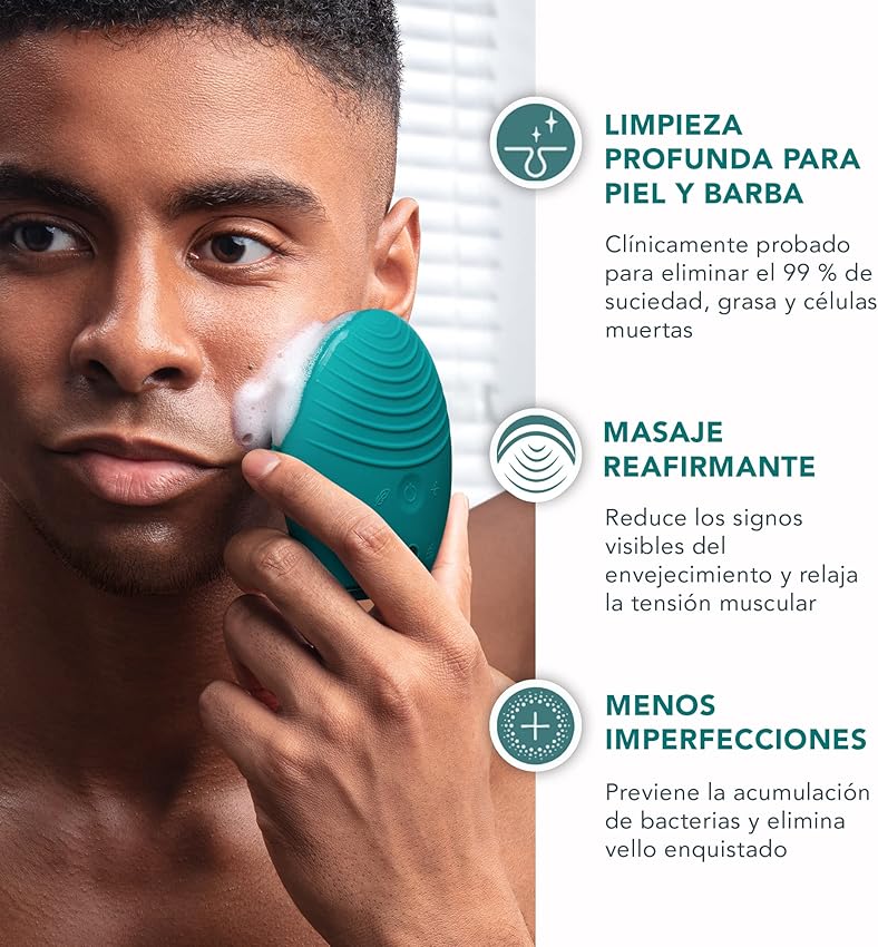 Detalle 2 de FOREO LUNA 4 MEN cepillo facial impermeable