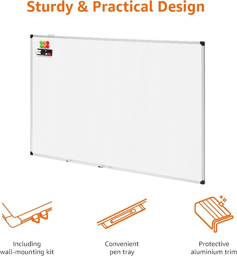 Thumbnail 2 de Amazon Basics Pizarra blanca magnética 150 × 100 cm 📋