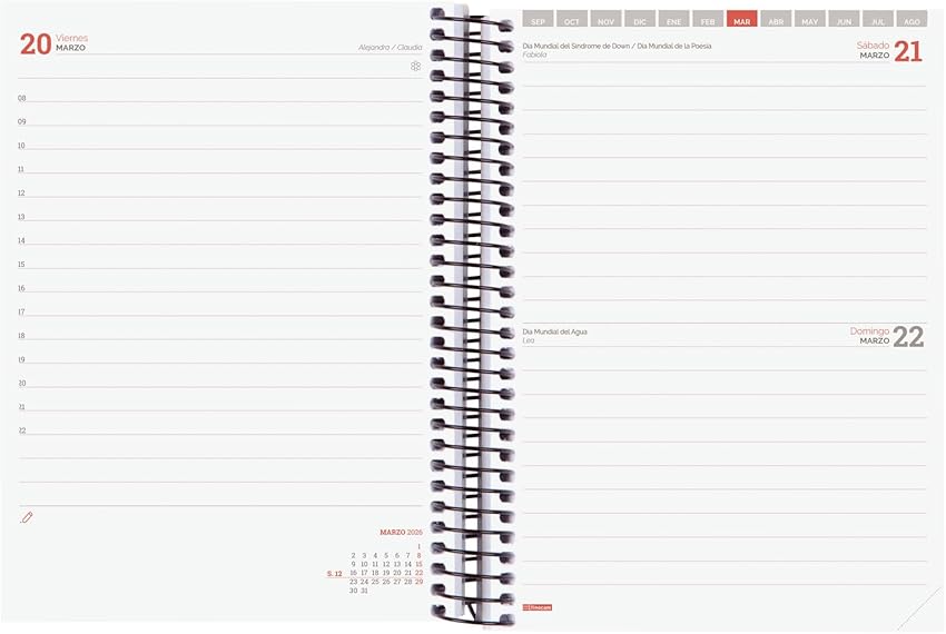 Thumbnail 3 de Finocam Agenda Espir 2025-2026: una página por día, septiembre 2025–agosto 2026, Negro