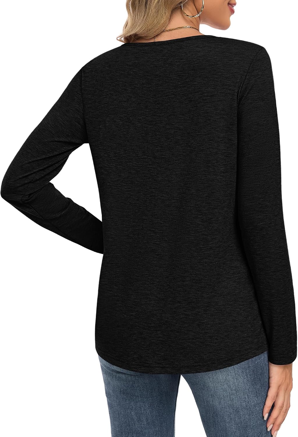 Thumbnail 2 de MOLERANI T‑Shirt Femme décontracté à col rond avec plis sur la poitrine – oversize