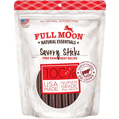 Detalle de Full Moon All Natural Human Grade Dog Treats: Essential Beef Savory Sticks (22 oz)
