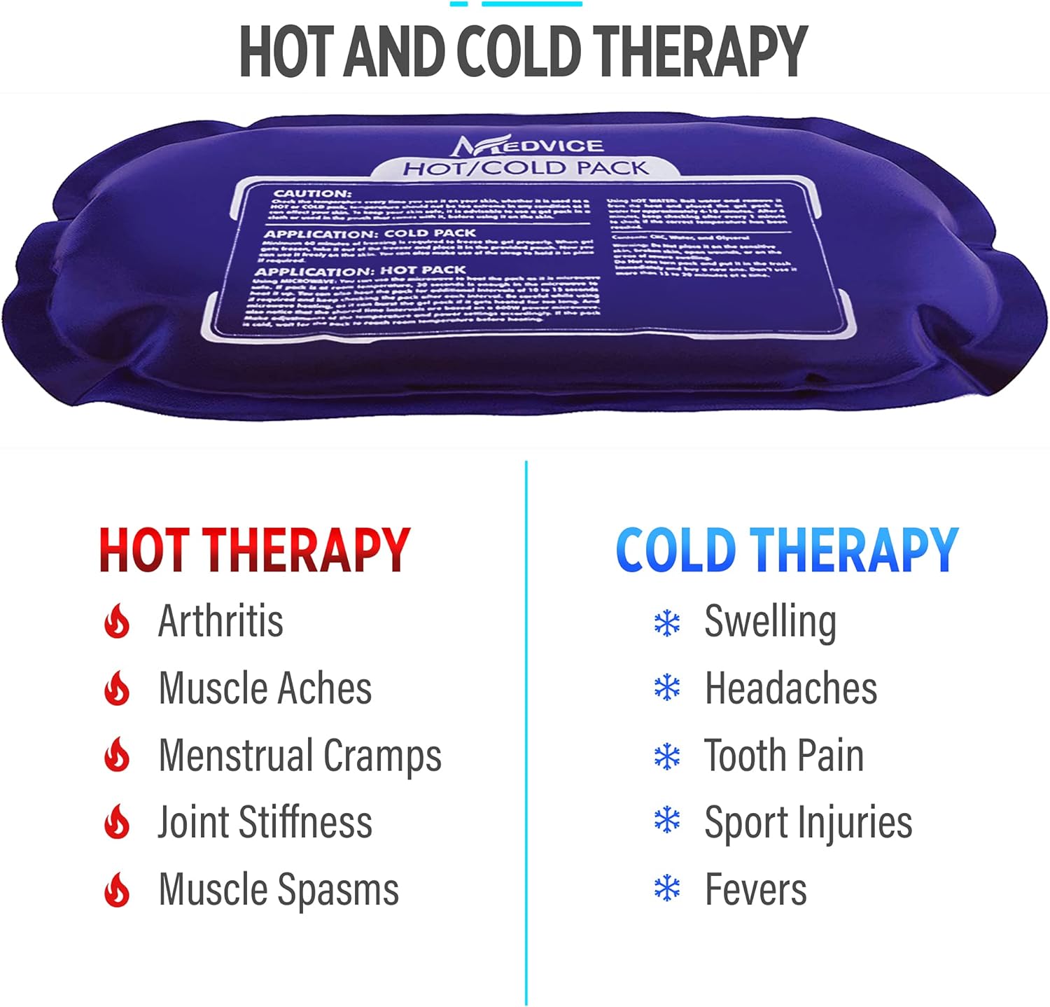 Detalle de Reusable Hot and Cold Ice Packs 3-Piece Set 🩹