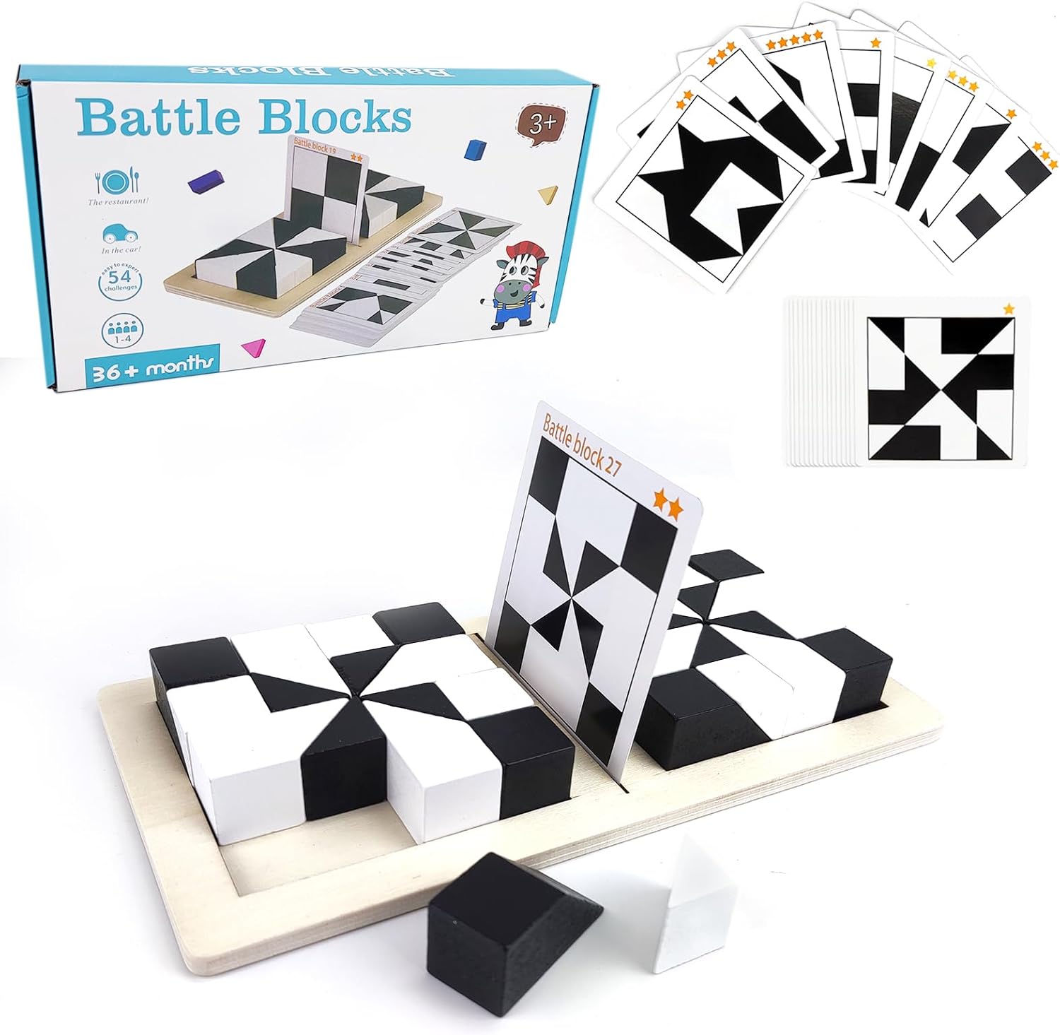 Detalle de Blocchi di costruzione Montessori in legno: puzzle geometrico 3D per bambini, stimolo logico e coordinazione