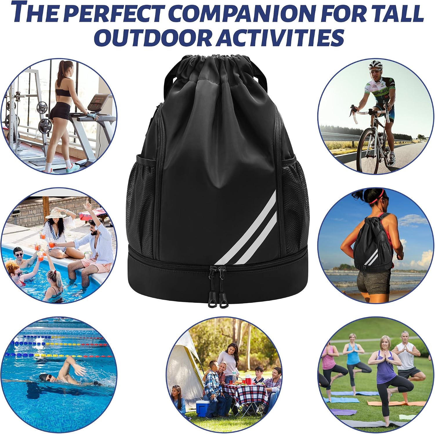 Thumbnail 6 de Vortix Turnbeutel: Wasserdichter Sportbeutel mit Schuhfach – vielseitig einsetzbar
