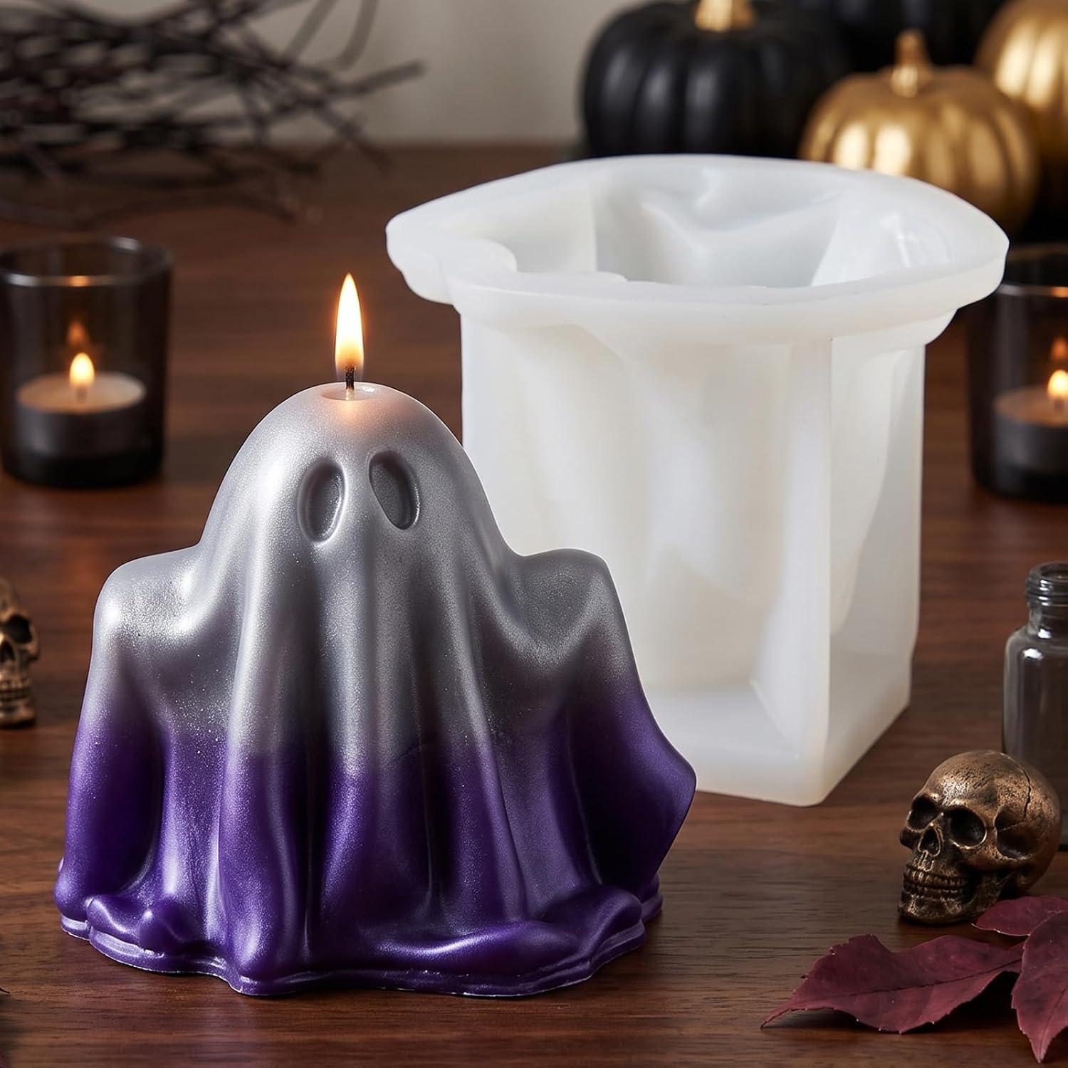 Detalle de XIAOSHUI Ghost Candle Mold Silicone
