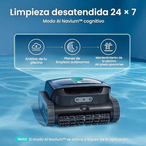 Detalle de AIPER Scuba V3: Robot limpiafondos piscina con IA, carga inalámbrica y filtración 3 μm