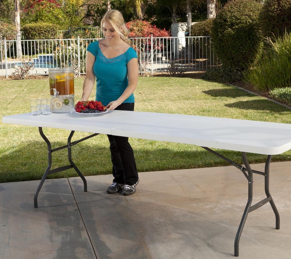 Thumbnail 1 de Table Pliante Lifetime Blanc Granite – 244,5 x 76,1 x 73,6 cm