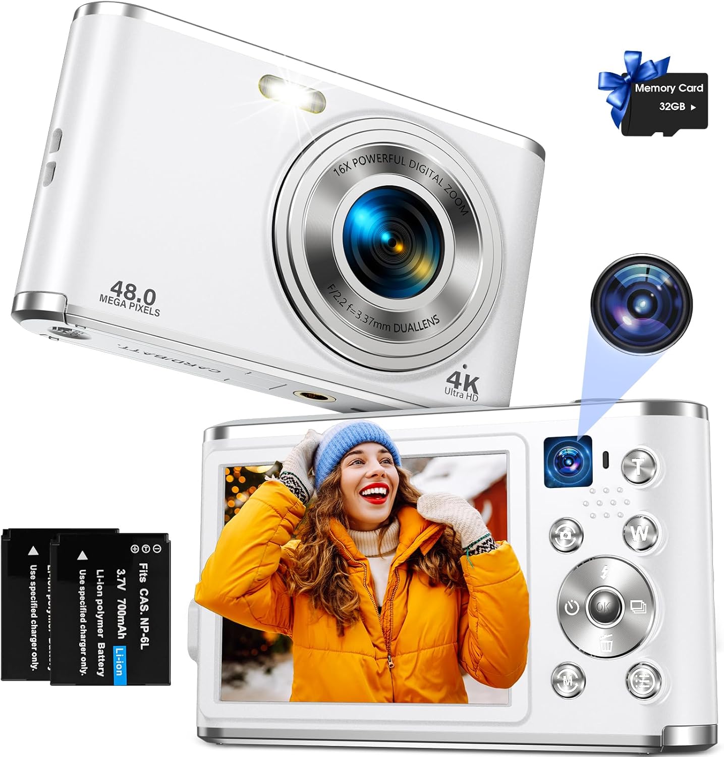 Detalle de Digitalkamera 4K Autofokus mit Dual-Kamera
