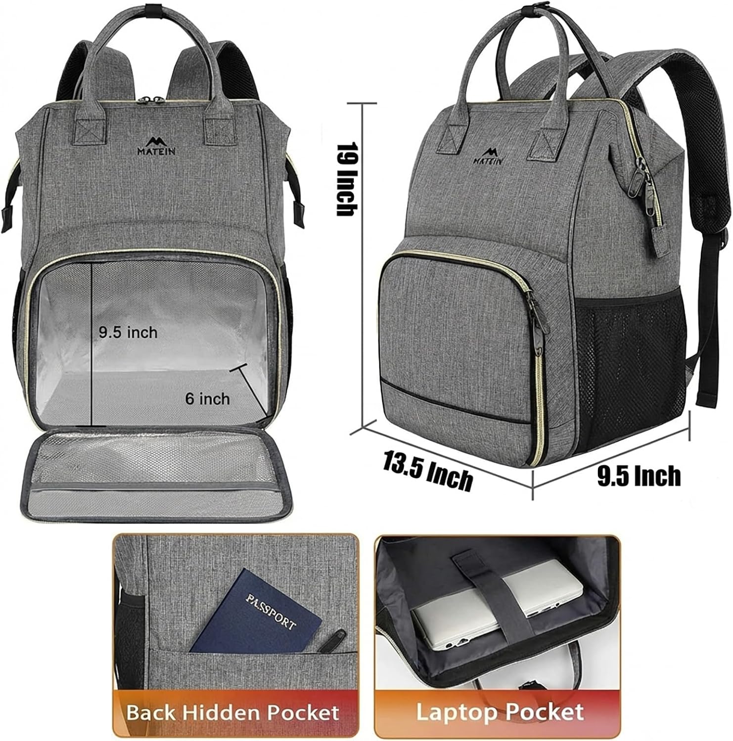 Thumbnail 2 de MATEIN laptoprugzak met geïsoleerd koelvak en 17-inch laptopvak, 39 liter