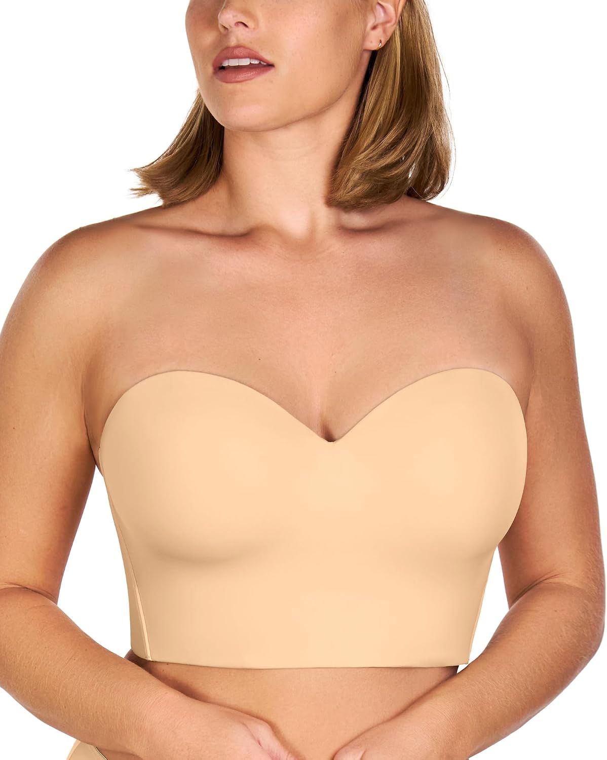 Detalle de HSIA Longline Strapless Bra for Women with Anti-Slip Support and Convertible Straps