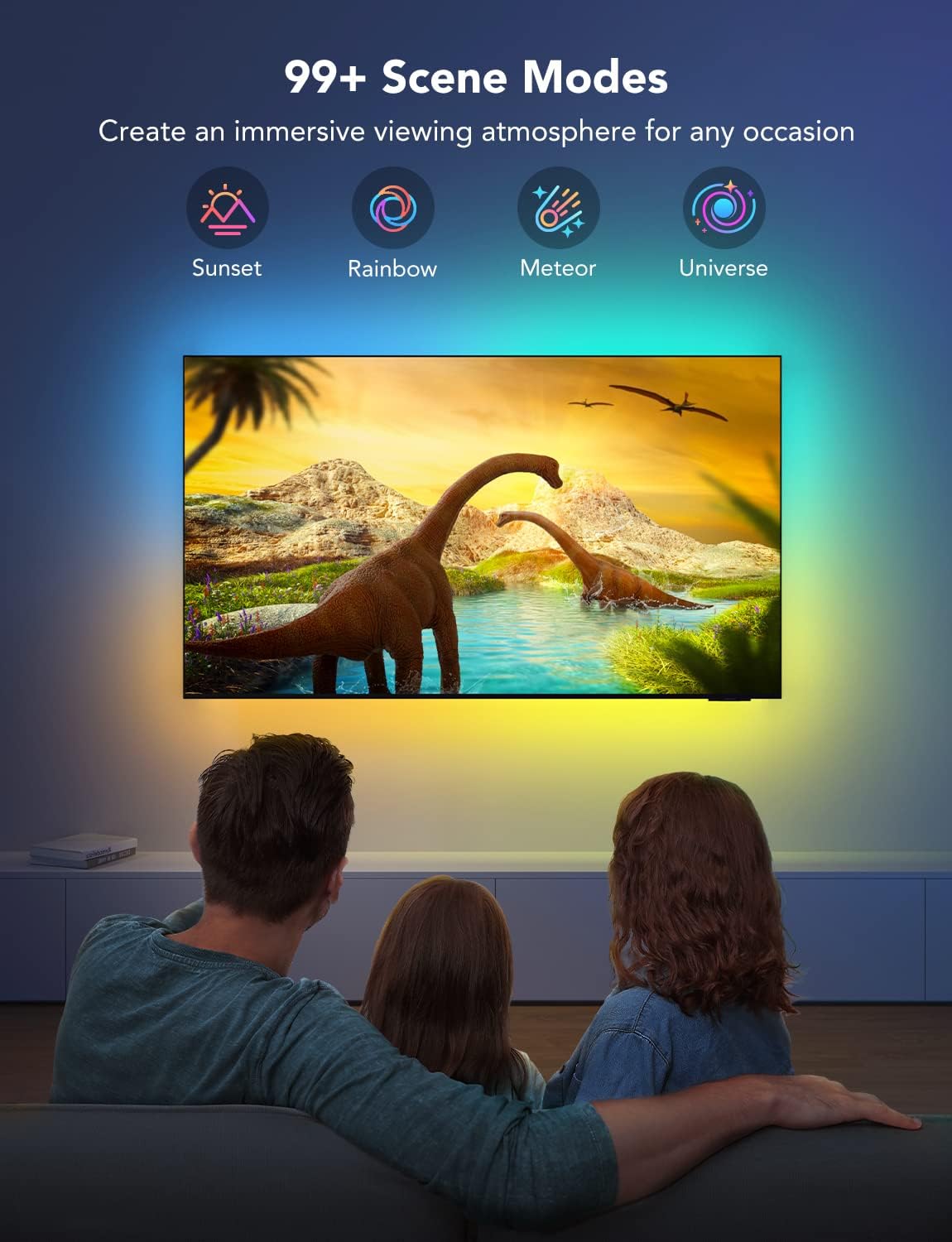 Thumbnail 4 de Govee TV LED Backlight RGBIC Smart LED Strip Lights for 55–65 Inch TVs with Wi‑Fi, Bluetooth, Alexa & Google Assistant