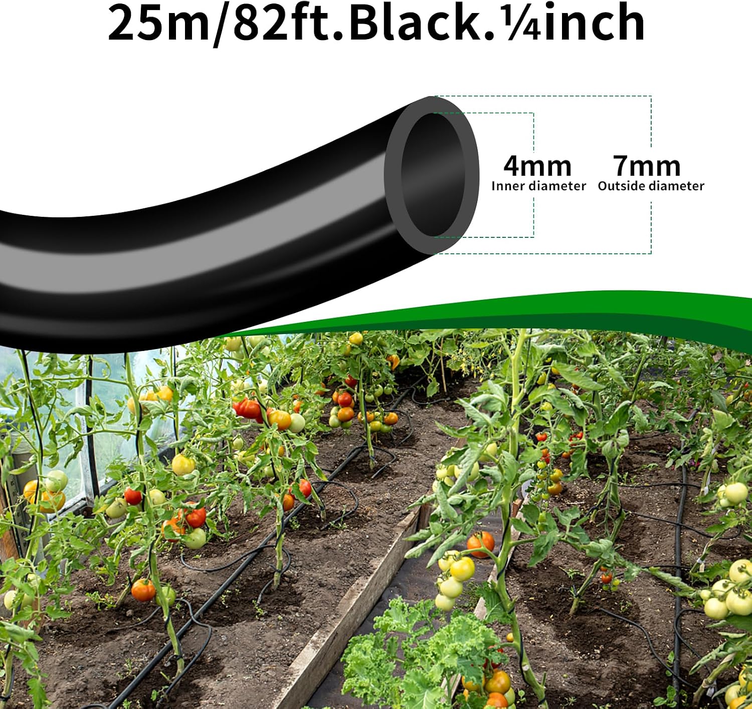 Detalle de Mdlufee 30M Micro Irrigation Tube (I.D. 4mm / O.D. 7mm) – Flexible Drip Line for Garden Irrigation