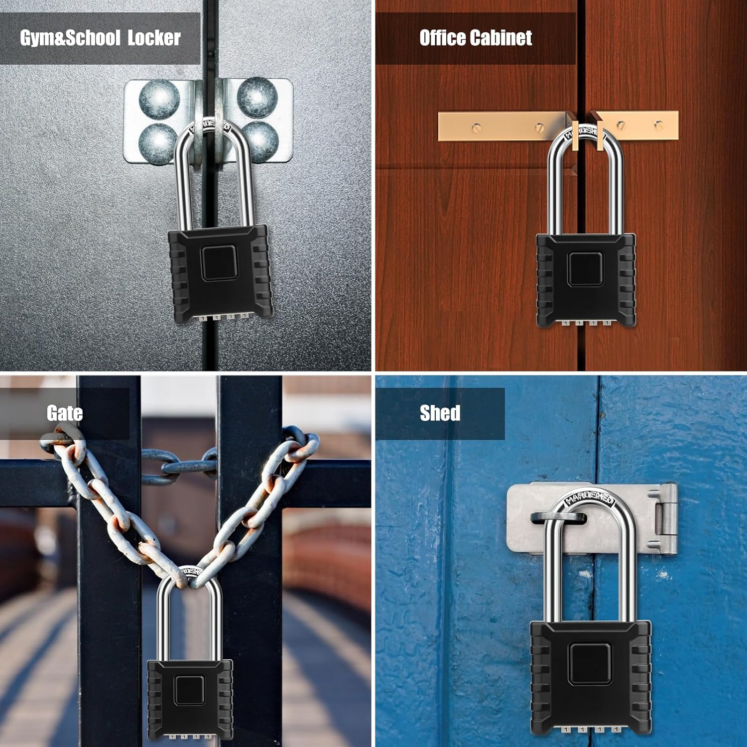 Thumbnail 6 de Diyife Heavy Duty 52mm 4-Digit Combination Padlock with Weatherproof Stainless Shackle (8mm)