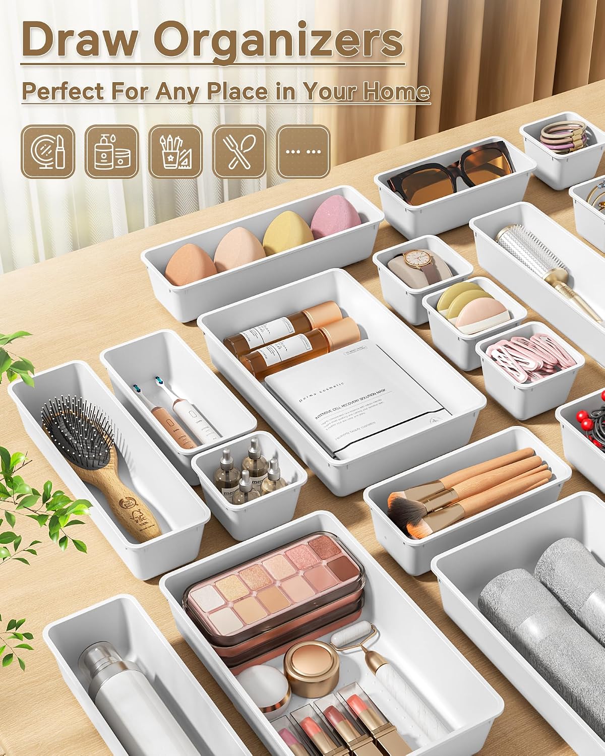 Detalle 2 de KEMETHY Drawer Organizer Set, 25 Pieces