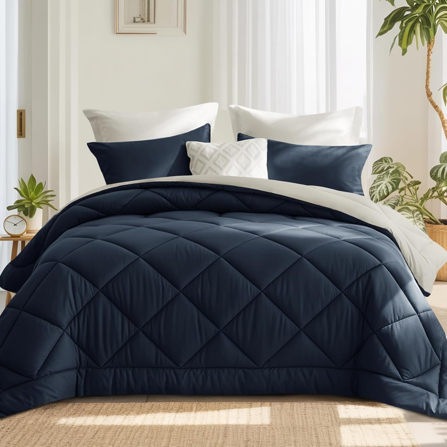 Detalle 2 de RUIKASI Coverless Duvet Super King Size 10.5 Tog – Reversible Comforter (260x220cm) with 2 Pillowcases