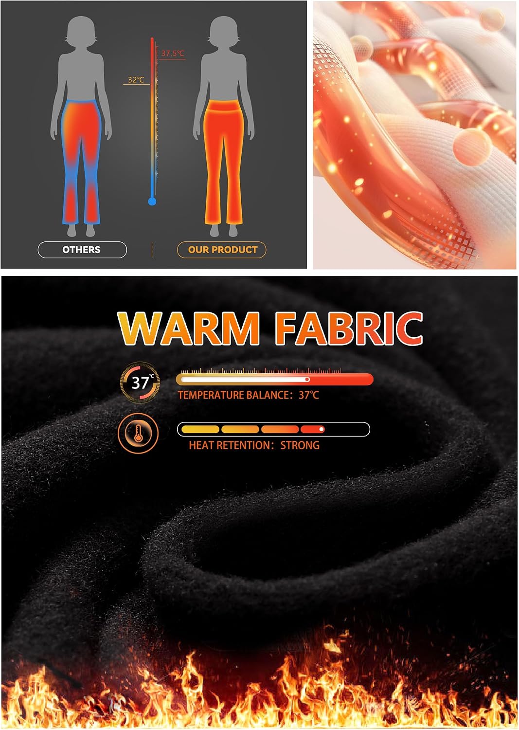Detalle de Heathyoga Fleece-Lined Thermal Leggings