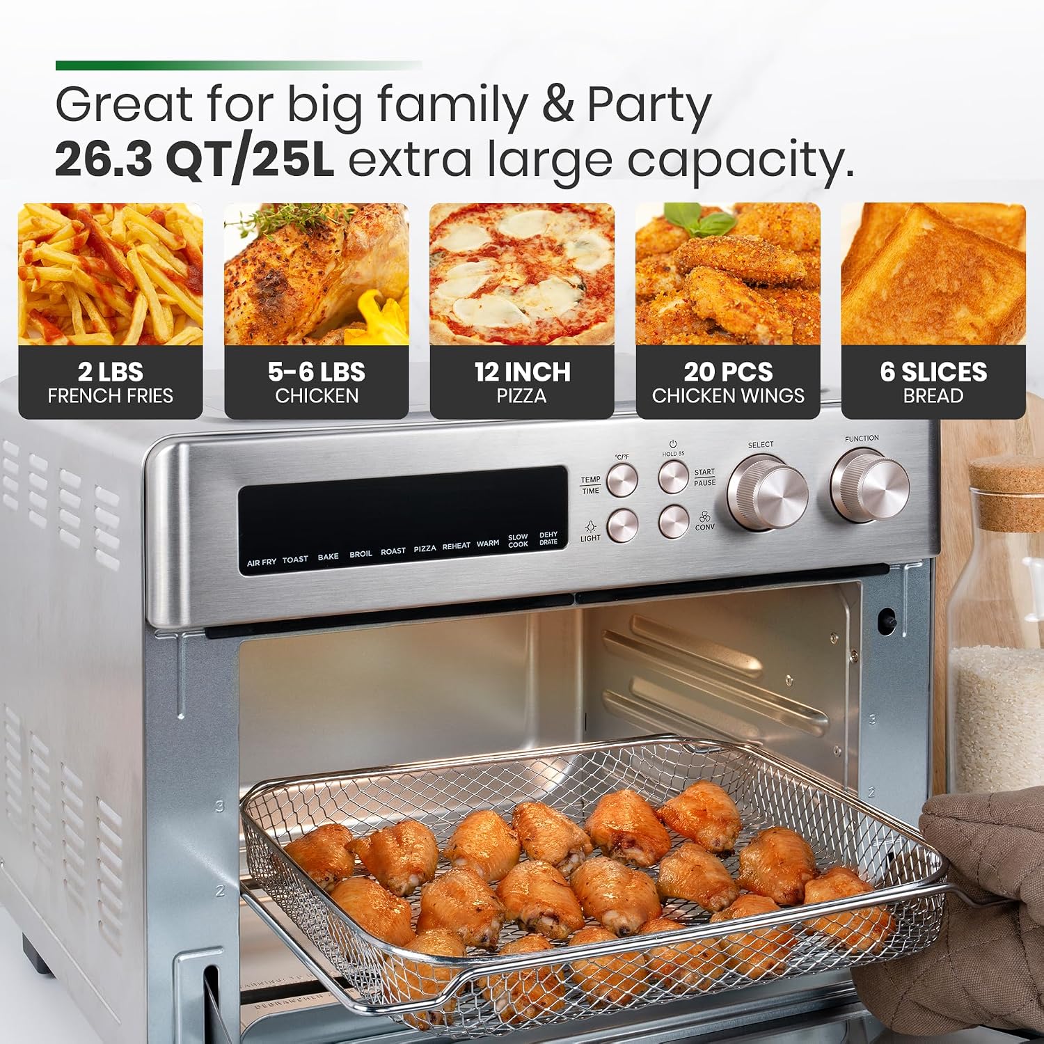 Thumbnail 5 de VAL CUCINA Infrared Air Fryer Toaster Oven 6-slice ๐