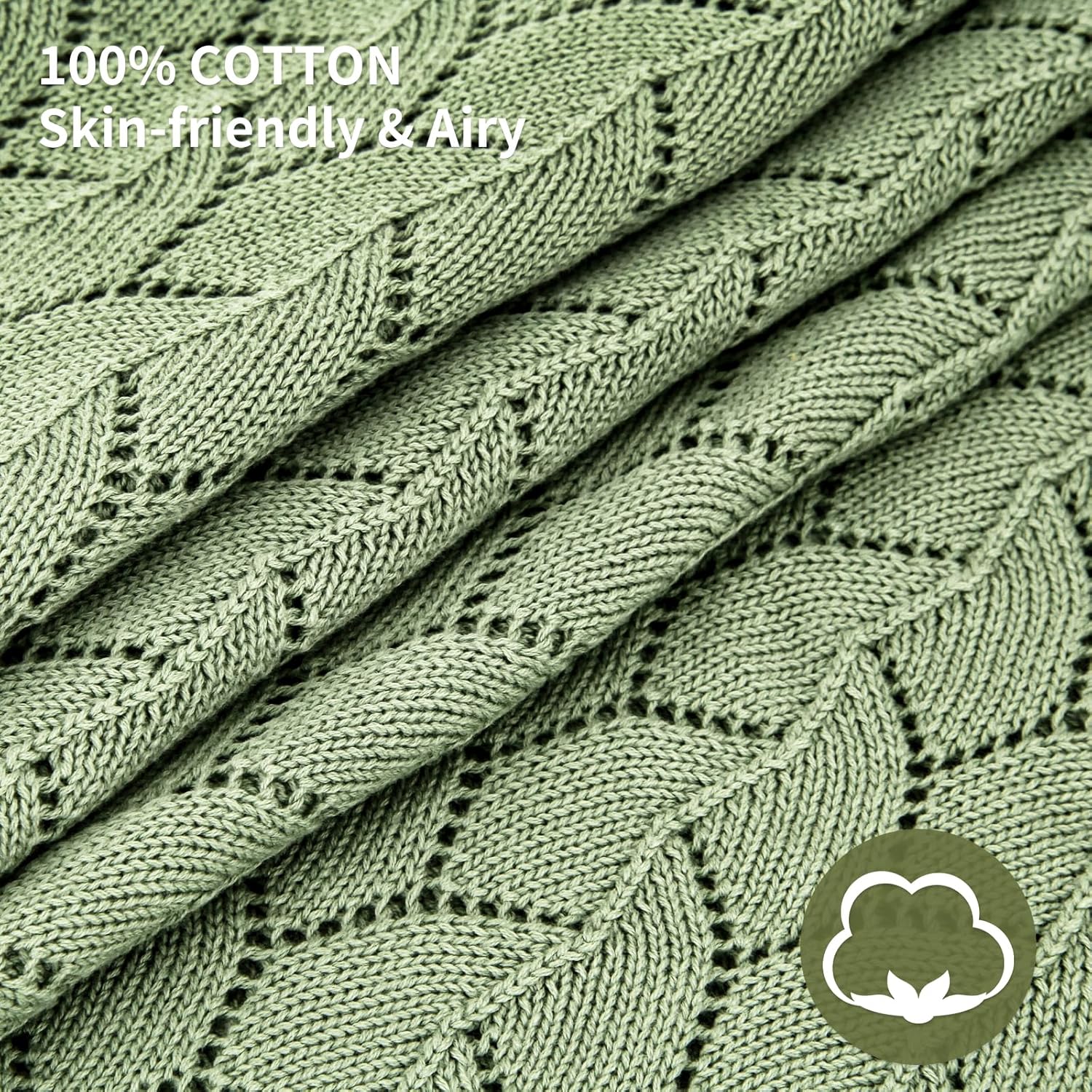 Thumbnail 5 de Loyfoky 100% Cotton Cellular Baby Blanket 100x80 cm