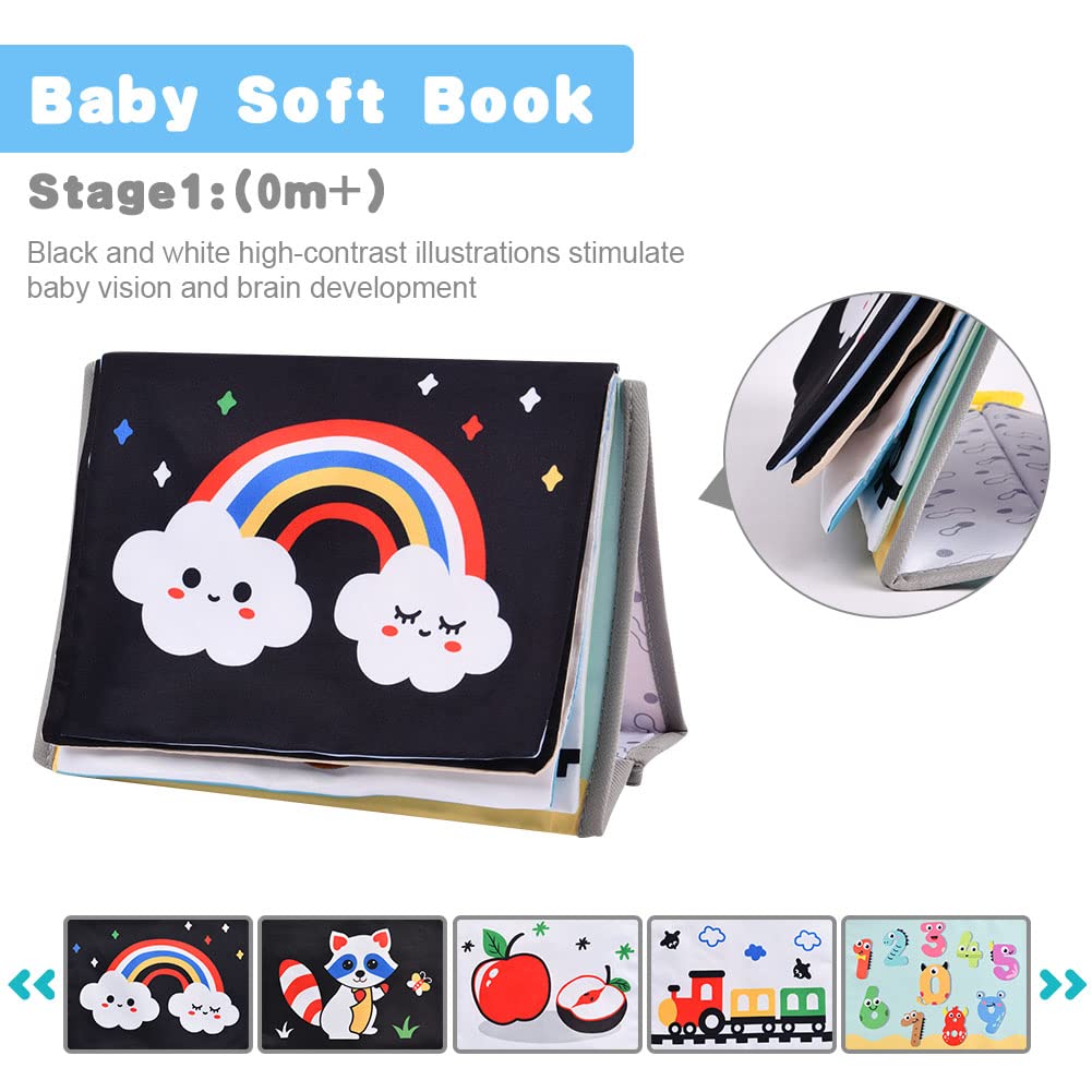 Detalle 2 de Aolso Baby Spiegel mit Knisterbuch – Faltbares Spielzeug für 0–12 Monate