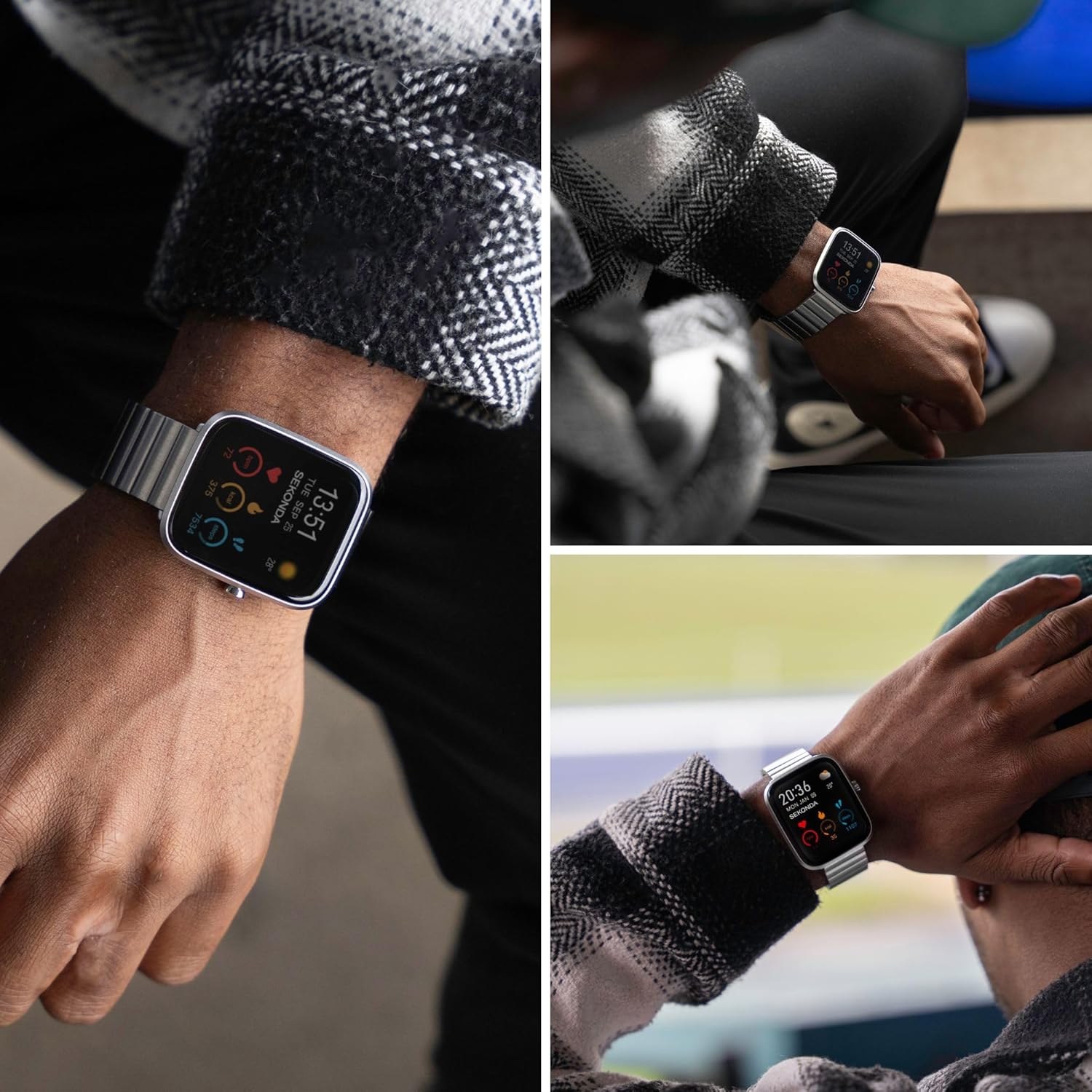 Thumbnail 1 de Sekonda Motion Plus Smart Watch 36mm (30221) with Silver Stainless-Steel Strap