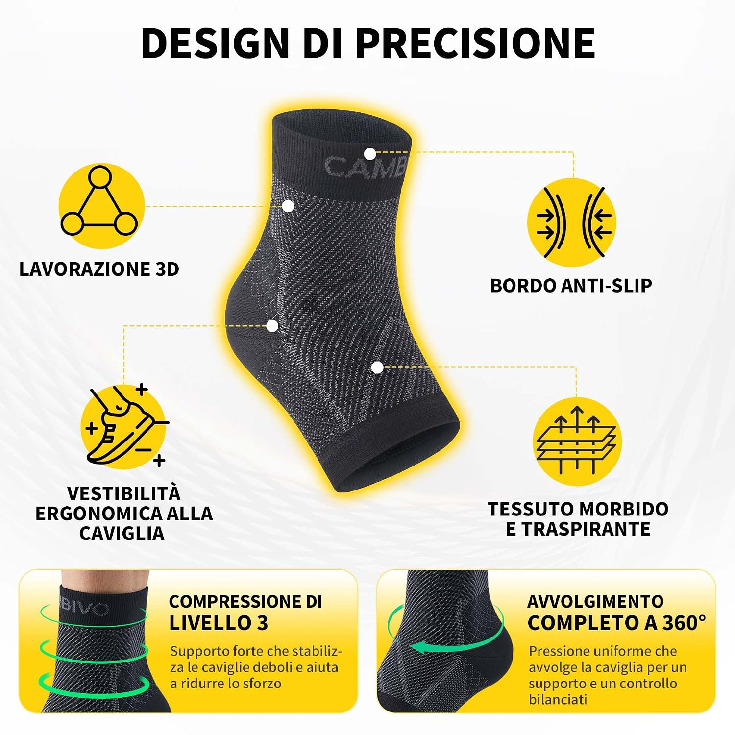 Detalle 2 de CAMBIVO Cavigliera Sportiva 15-20 mmHg