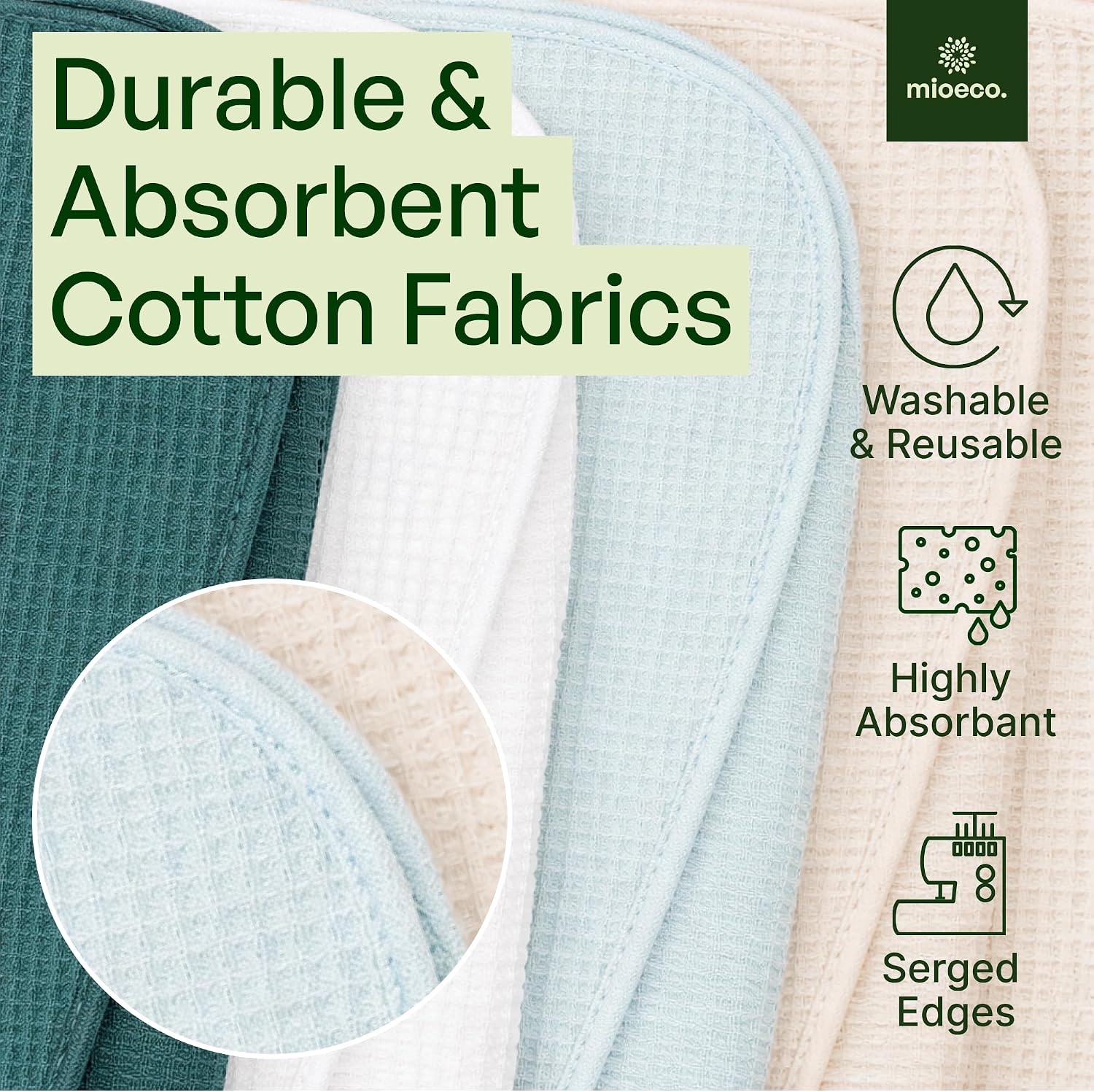 Thumbnail 2 de mioeco Reusable Kitchen Paper Towels, 24-Pack