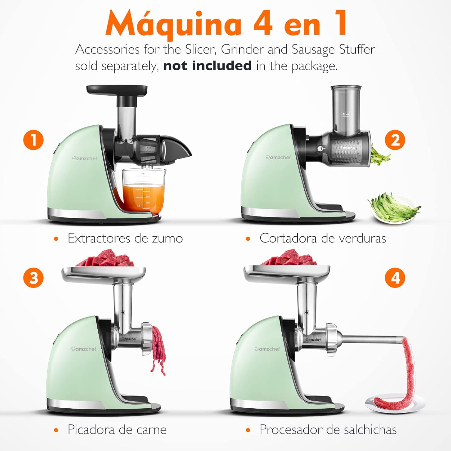 Thumbnail 6 de AMZCHEF Licuadora Prensado en Frío 🍏 - Zumos Saludables