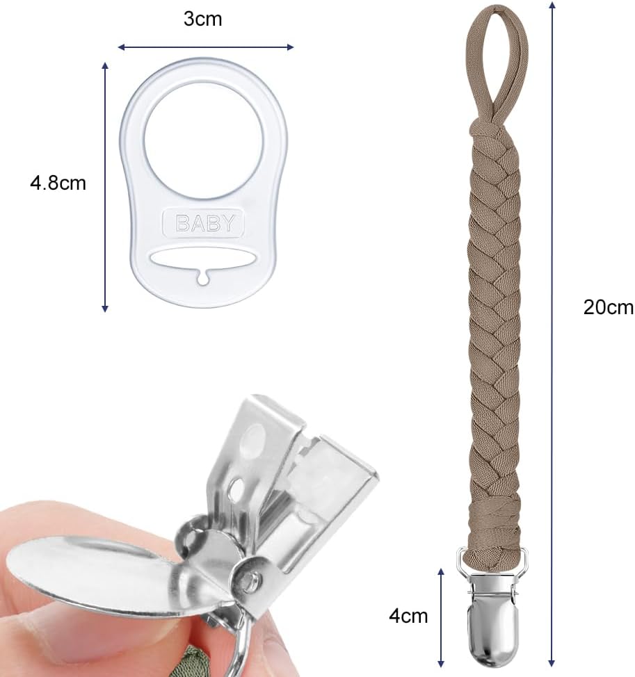 Thumbnail 1 de Aolso Dummy Clips Pacifier Chain (4-pack) with silicone ring adapters and clip holders