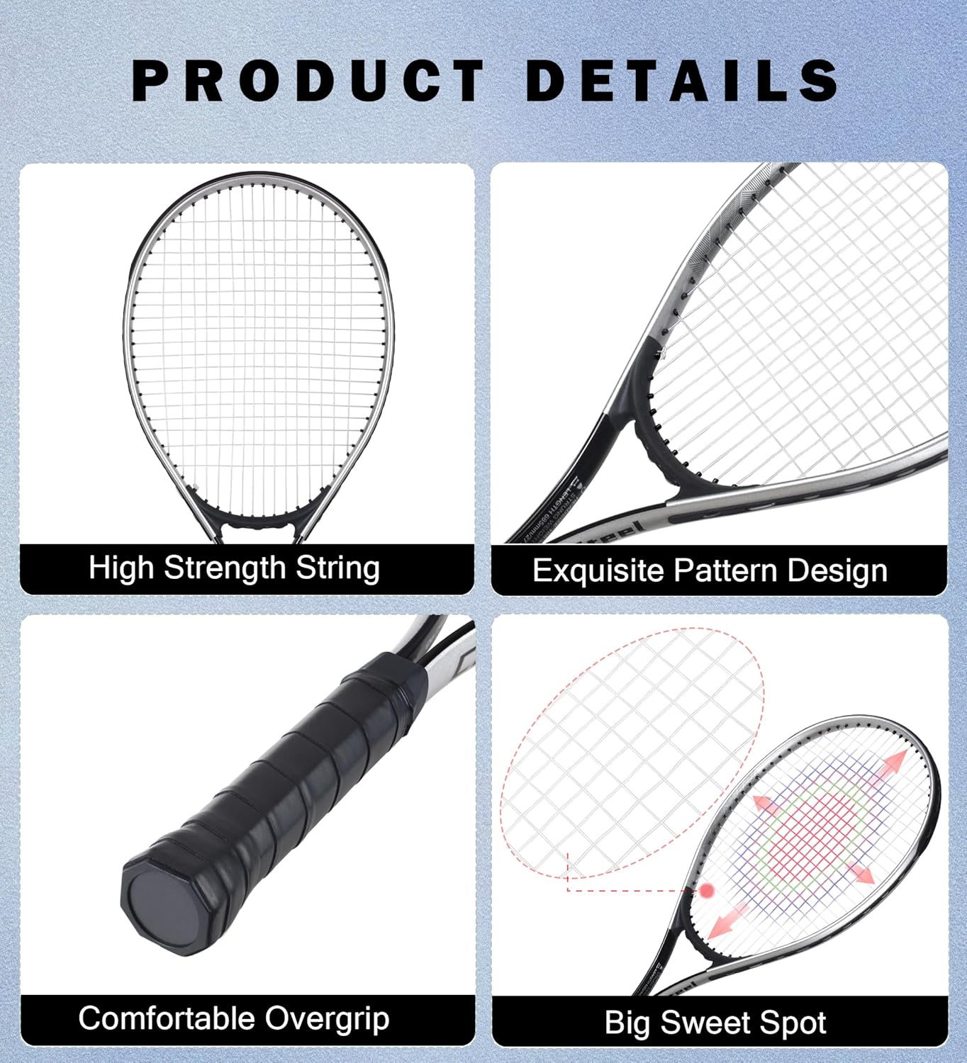 Thumbnail 2 de Crafteel 27" Tennis Rackets Set of 2 – Beginner 27-inch rackets for outdoor casual play