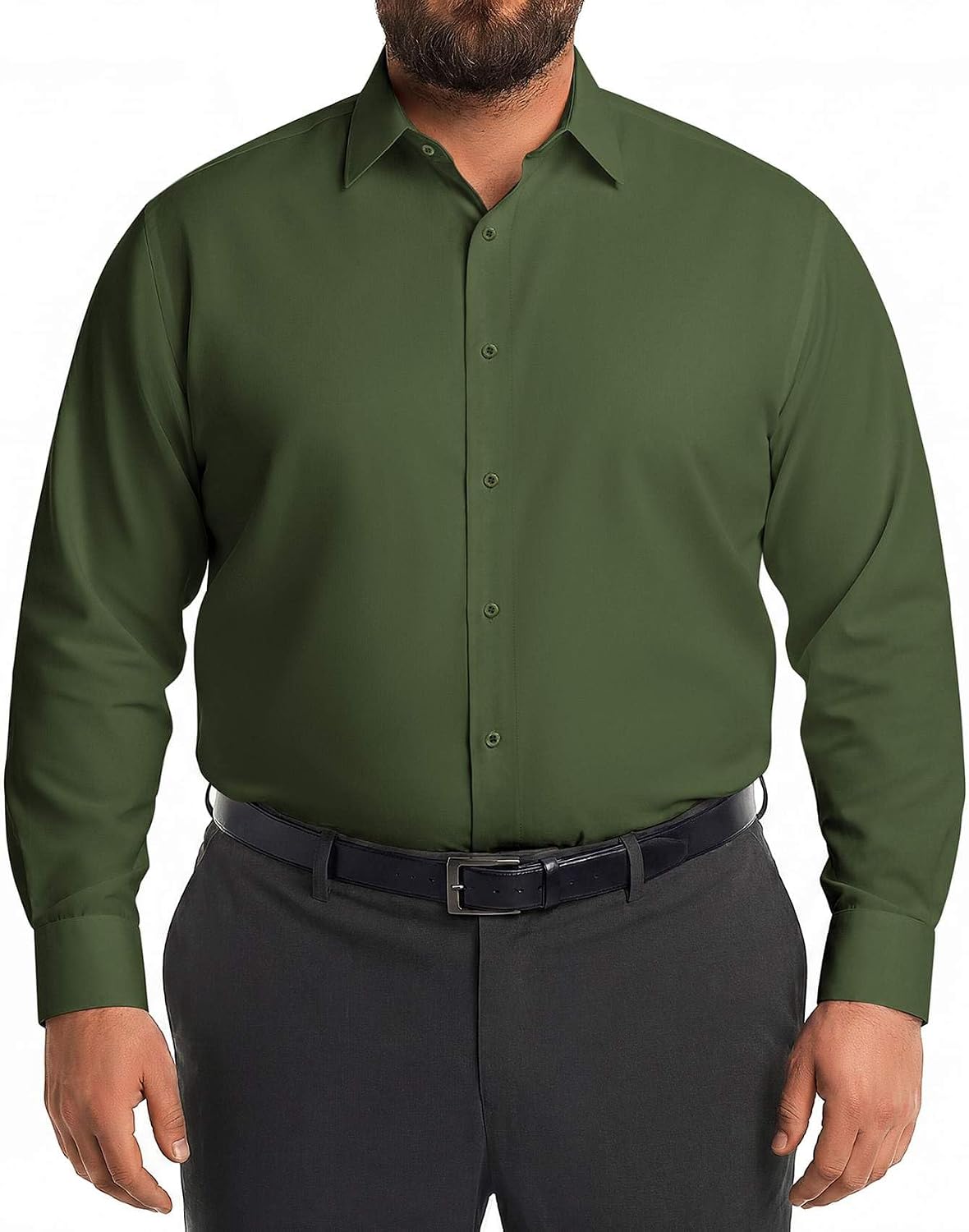 Detalle de COOFANDY Big and Tall Dress Shirt, Polyester-Spandex Blend