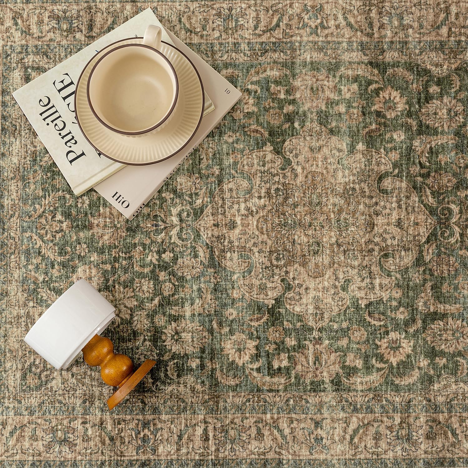 Thumbnail 3 de HUGEAR Alfombra Vintage Verde 60x240cm Antideslizante🧹